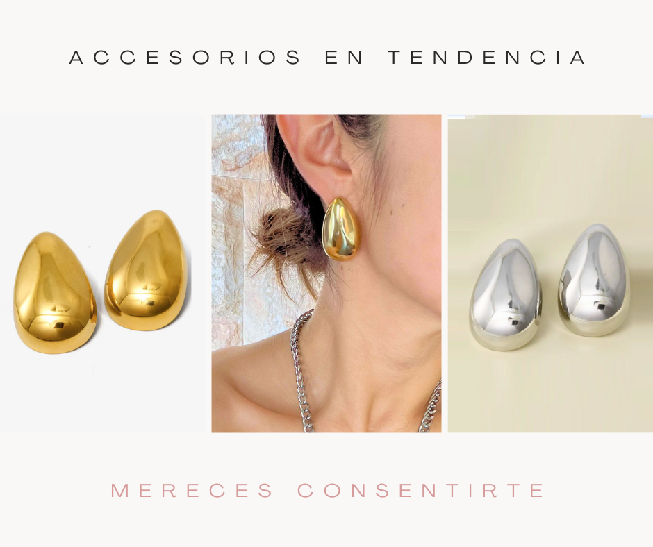 Aretes Media Gota Gold