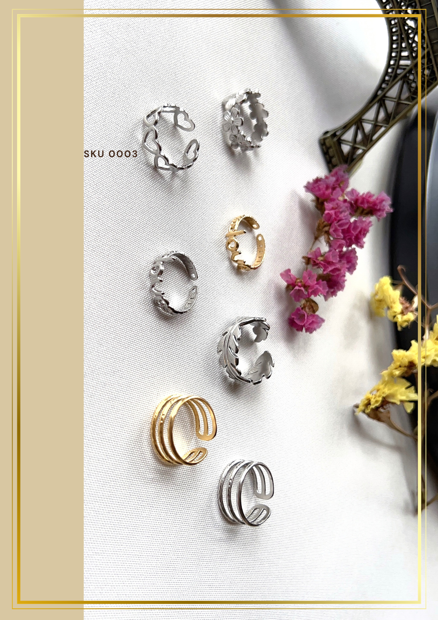 Anillo Corazones Calados