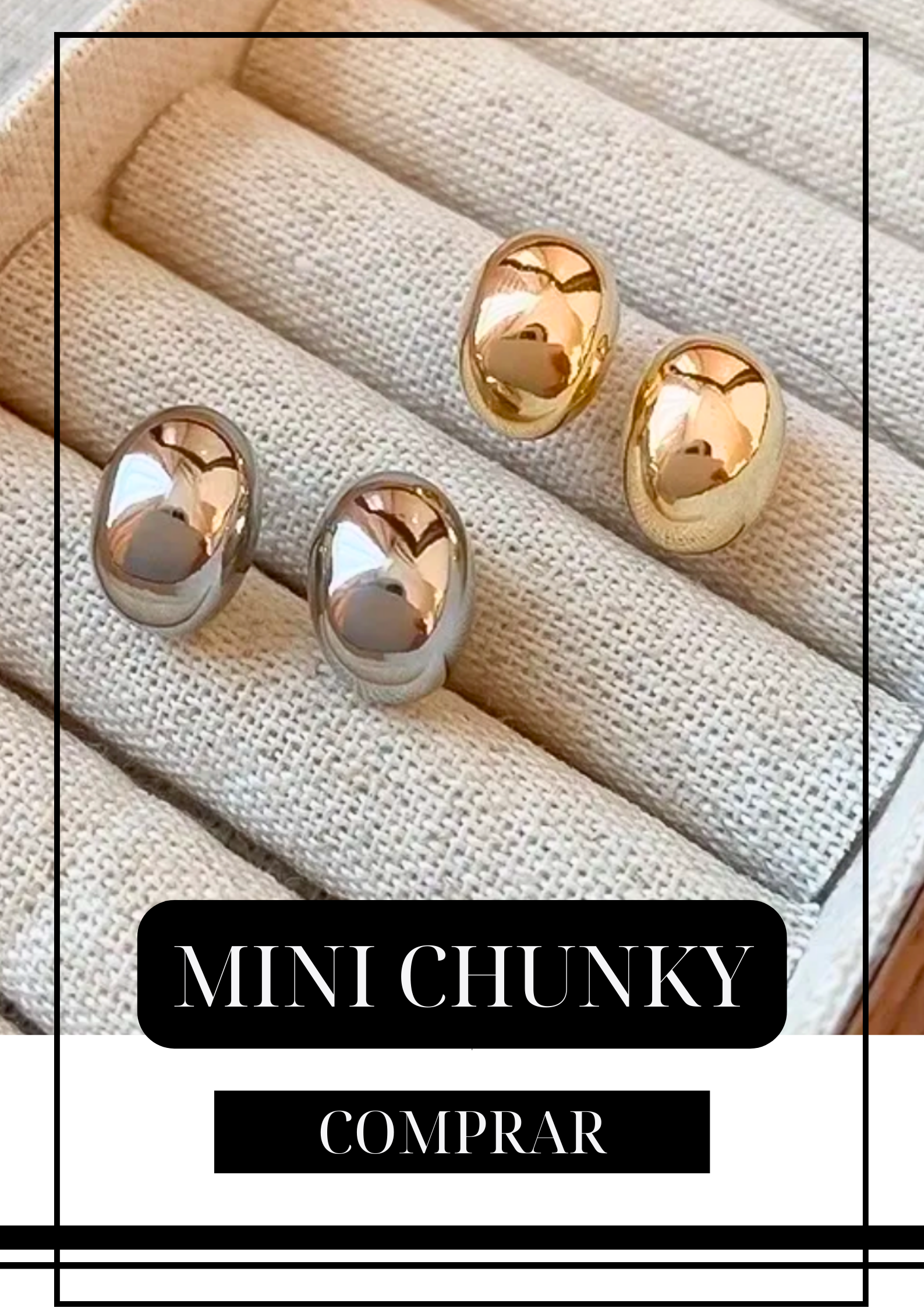 Aretes Mini Chunky Dorados