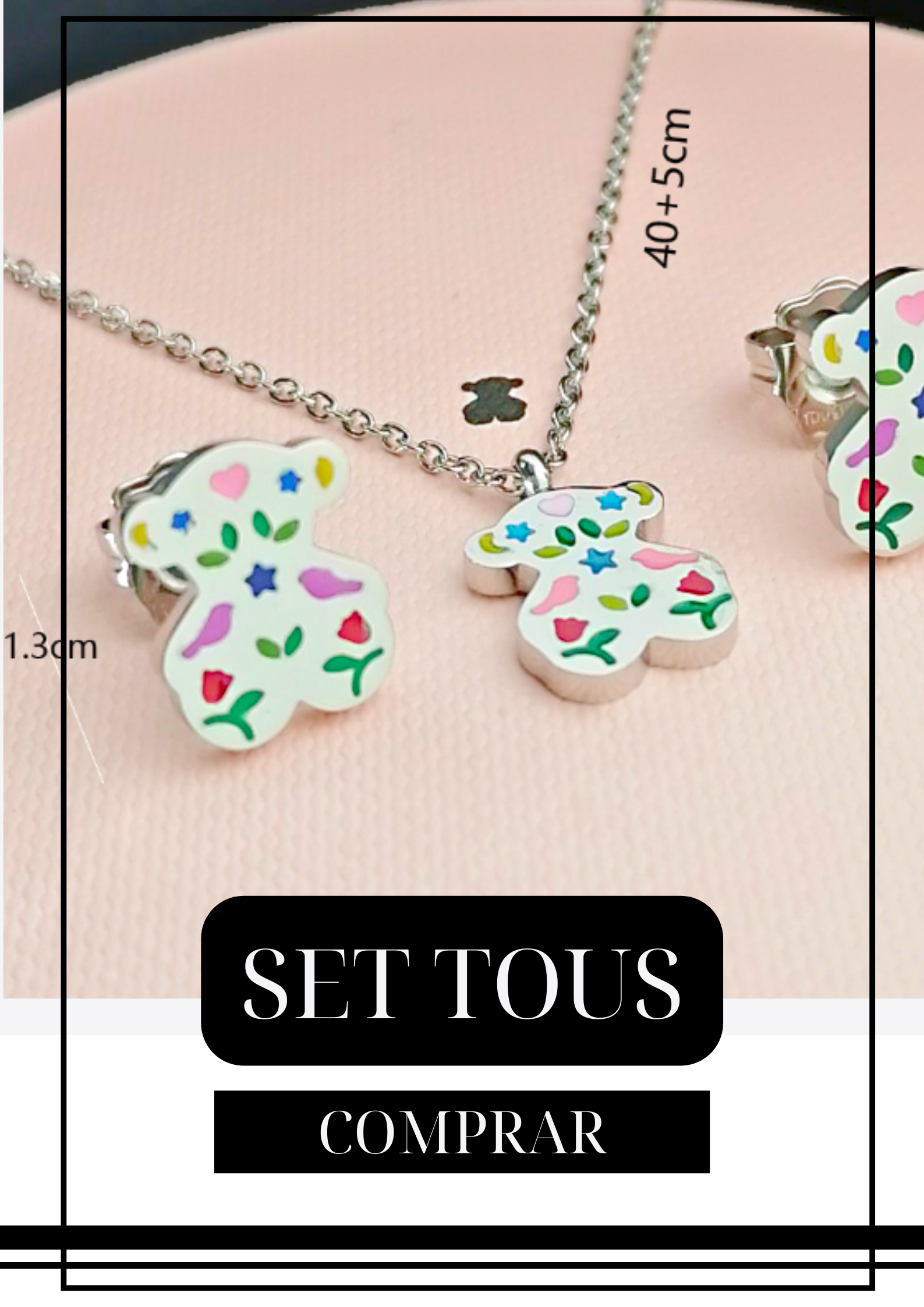 SET: Collar y Aretes Love is Color Plateado