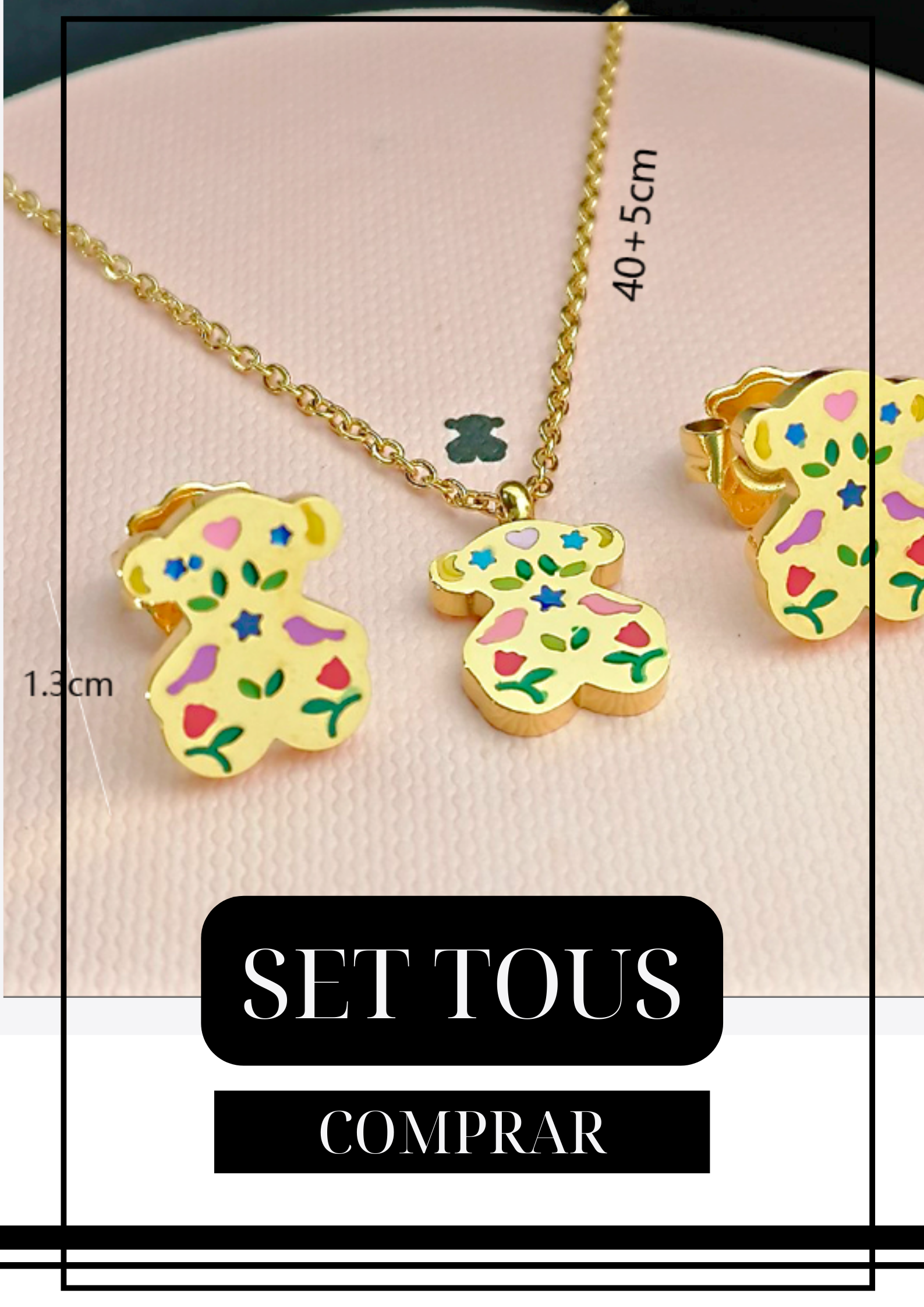 SET: Collar y Aretes Love is Color Dorado