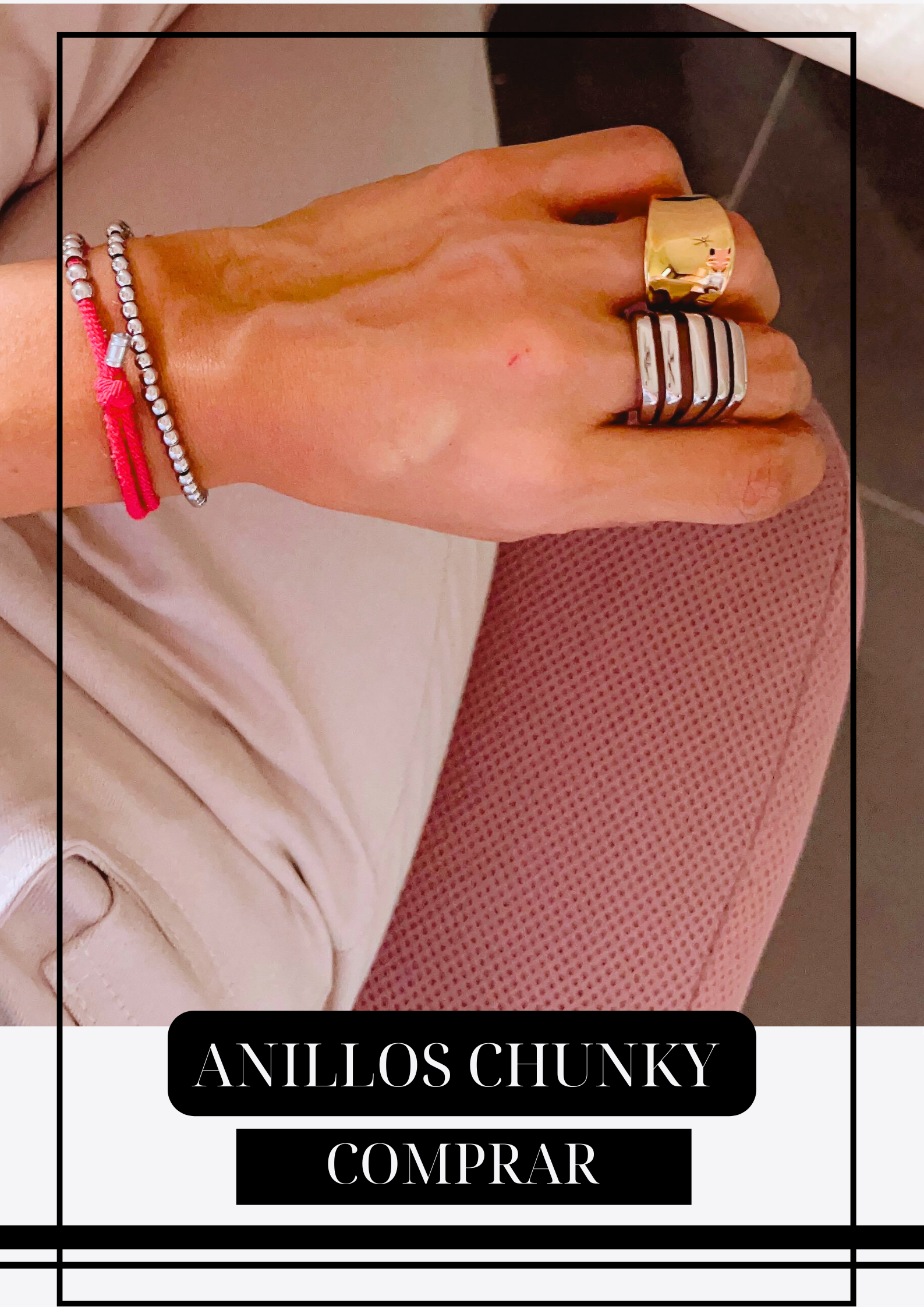 Anillo Chunky Triple Silver Talla 7