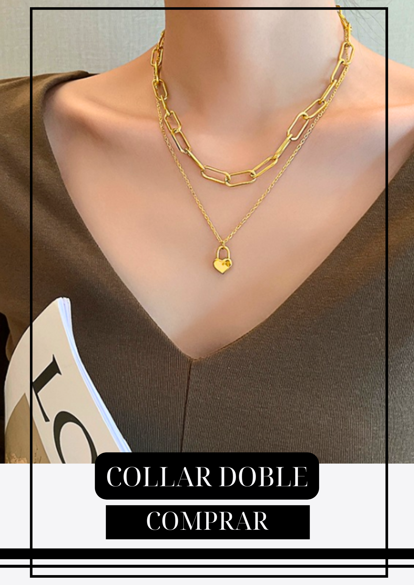 Collar Doble Candado Corazón