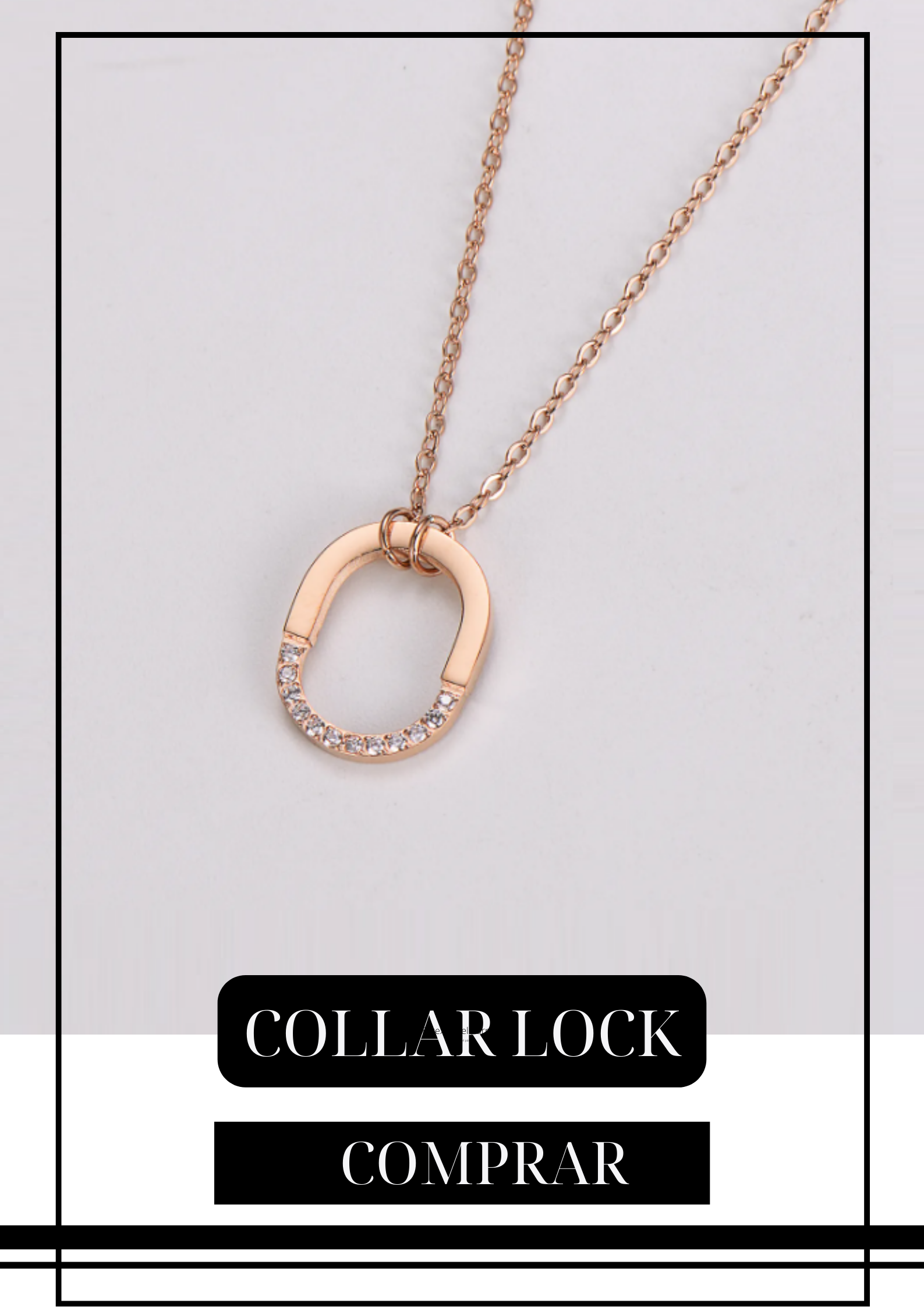 Collar Mini Lock Oro Rosa