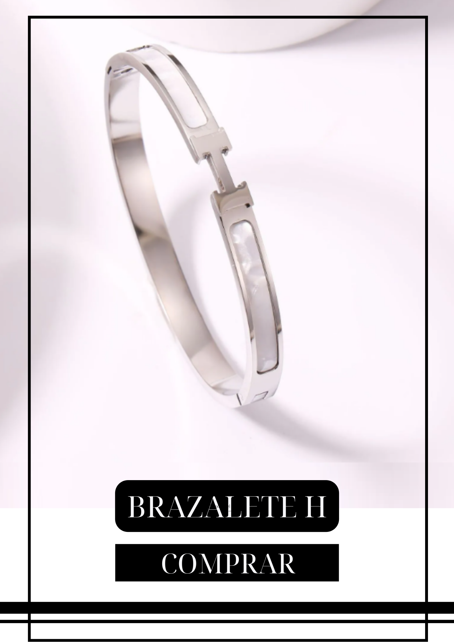 Brazalete H Minimalista Plateado