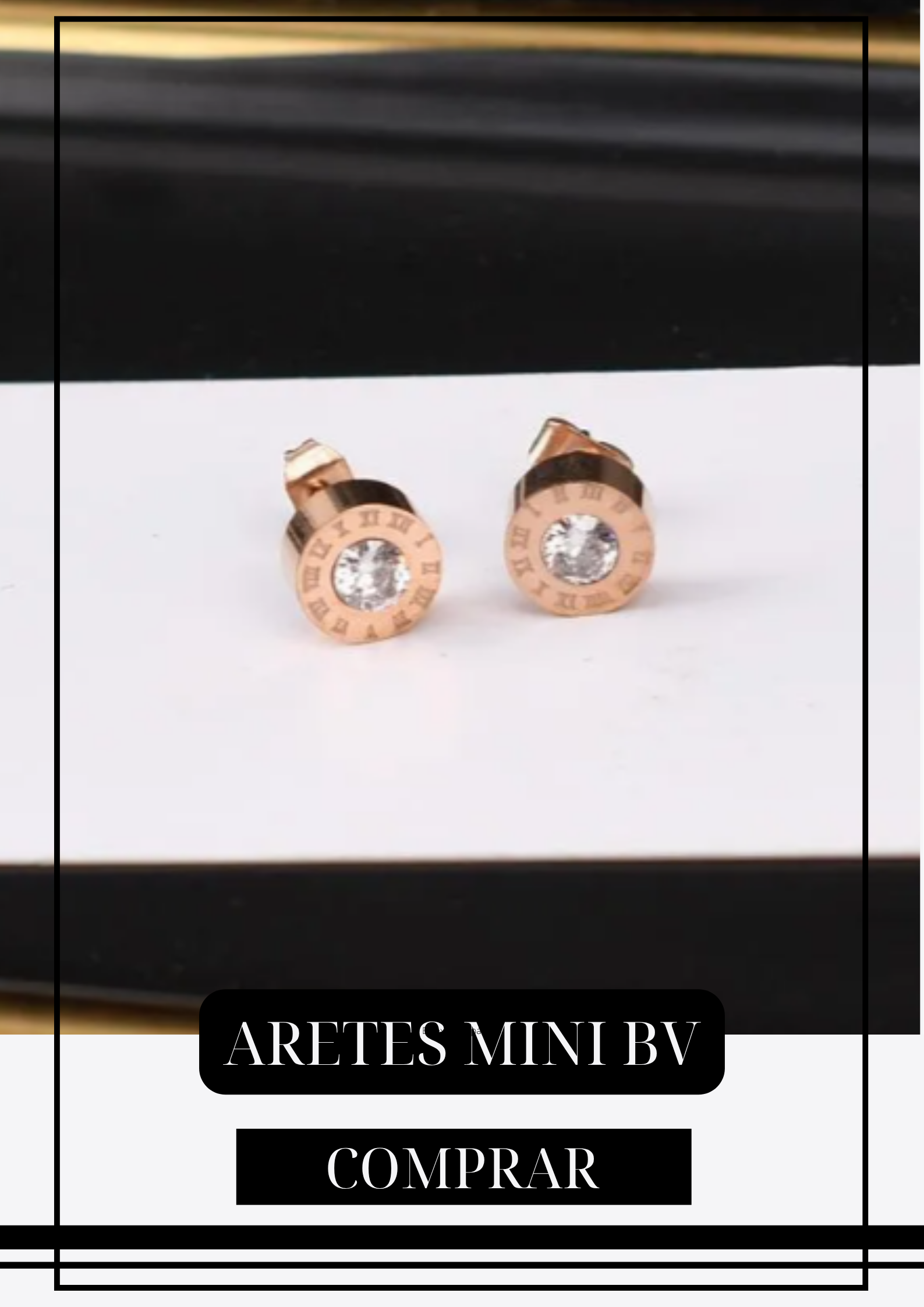 Aretes Mini Bv Oro Rosa