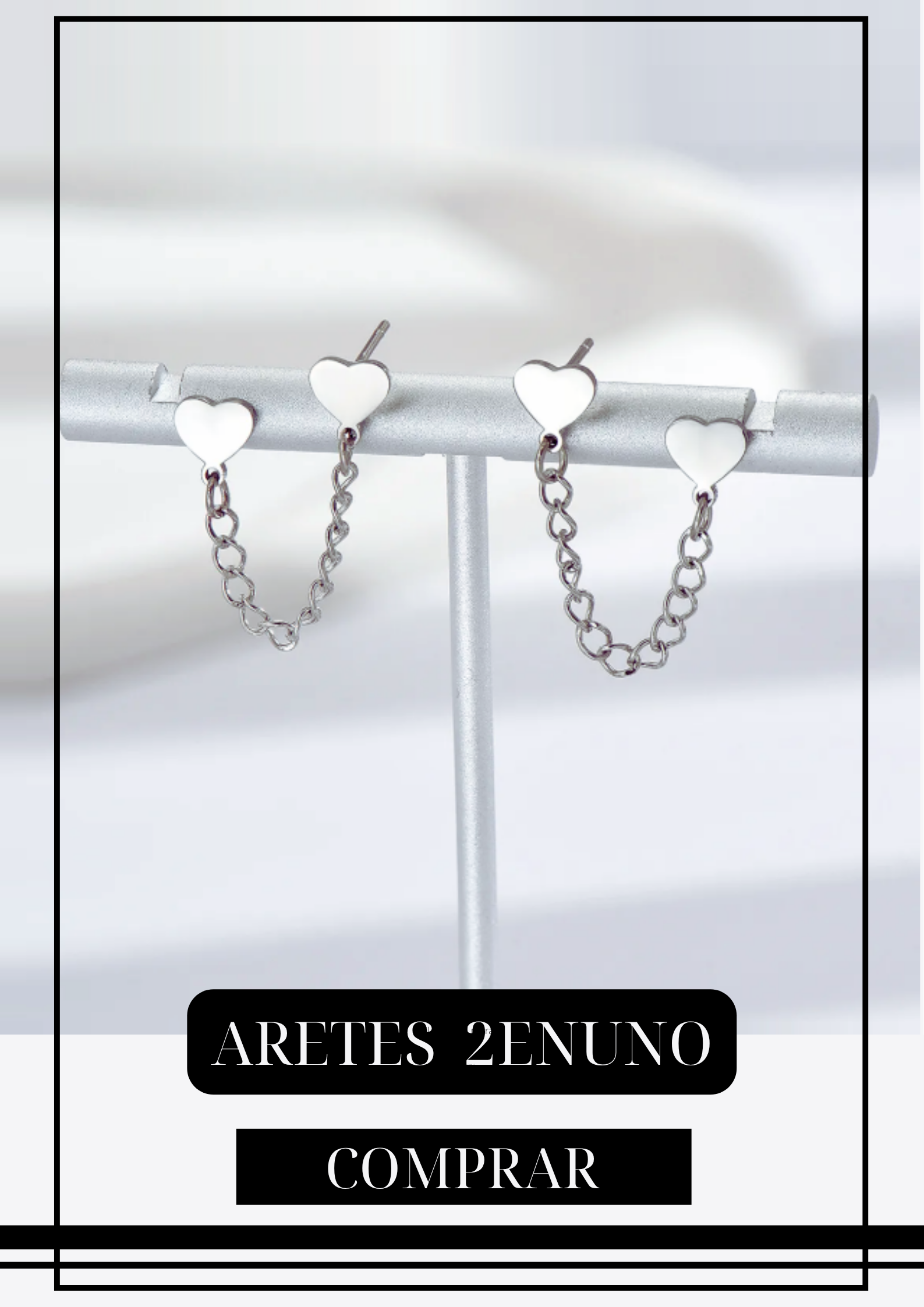 Aretes Corazones 2enuno