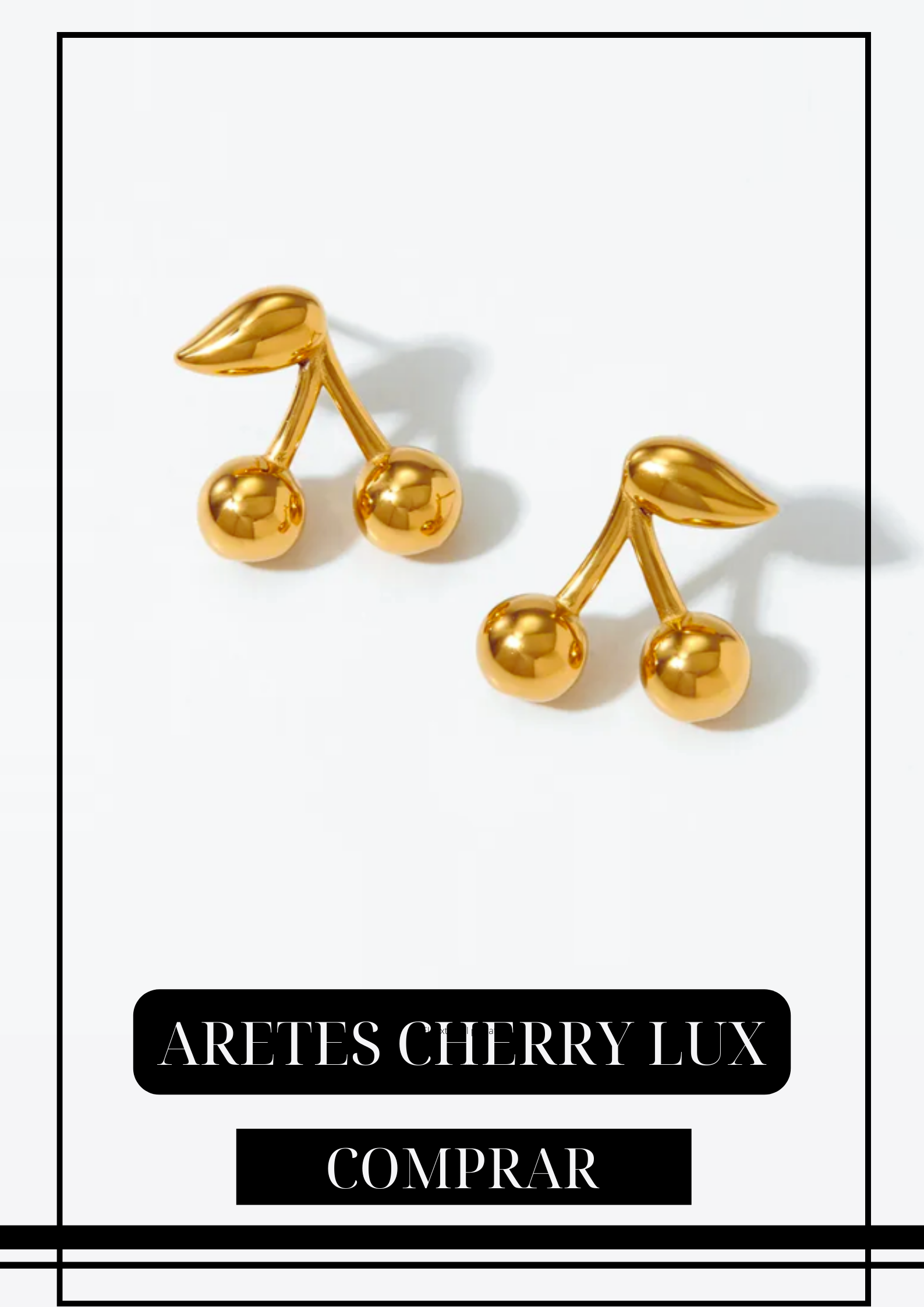 Aretes Cherry Lux Dorados