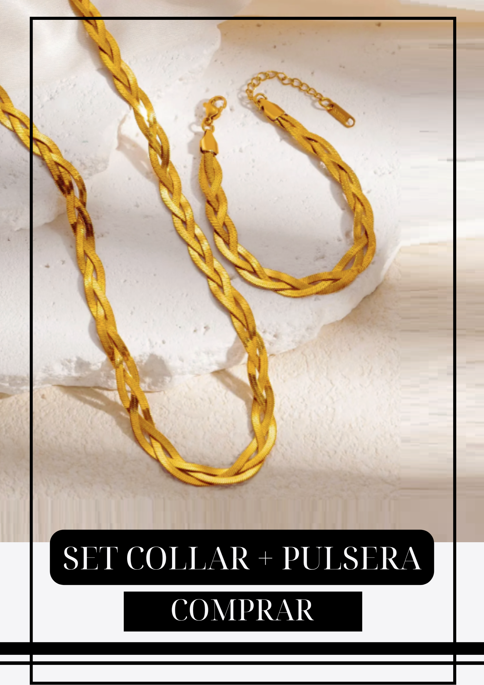 SET SERPIENTE TRIPLE DORADO