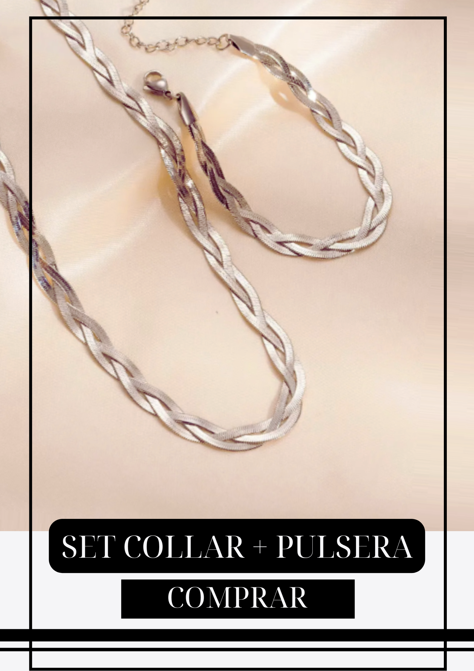 SET SERPIENTE TRIPLE PLATEADO