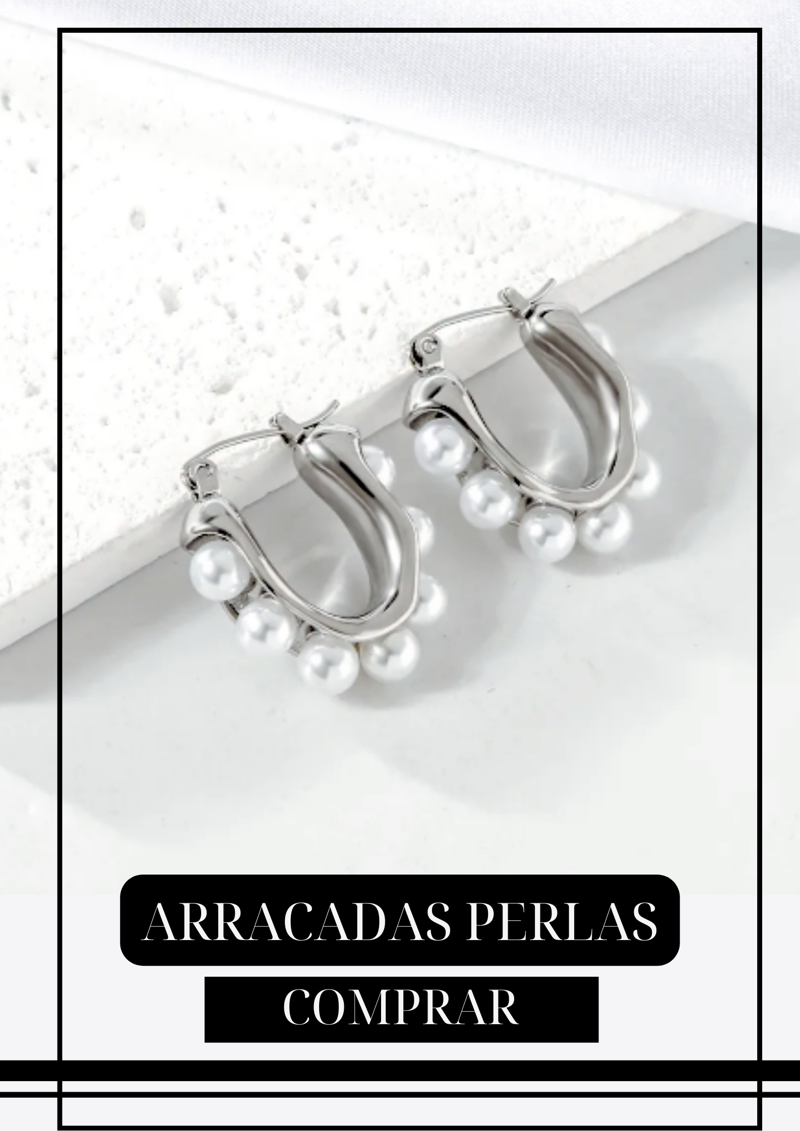 Arracadas Perlas Silver