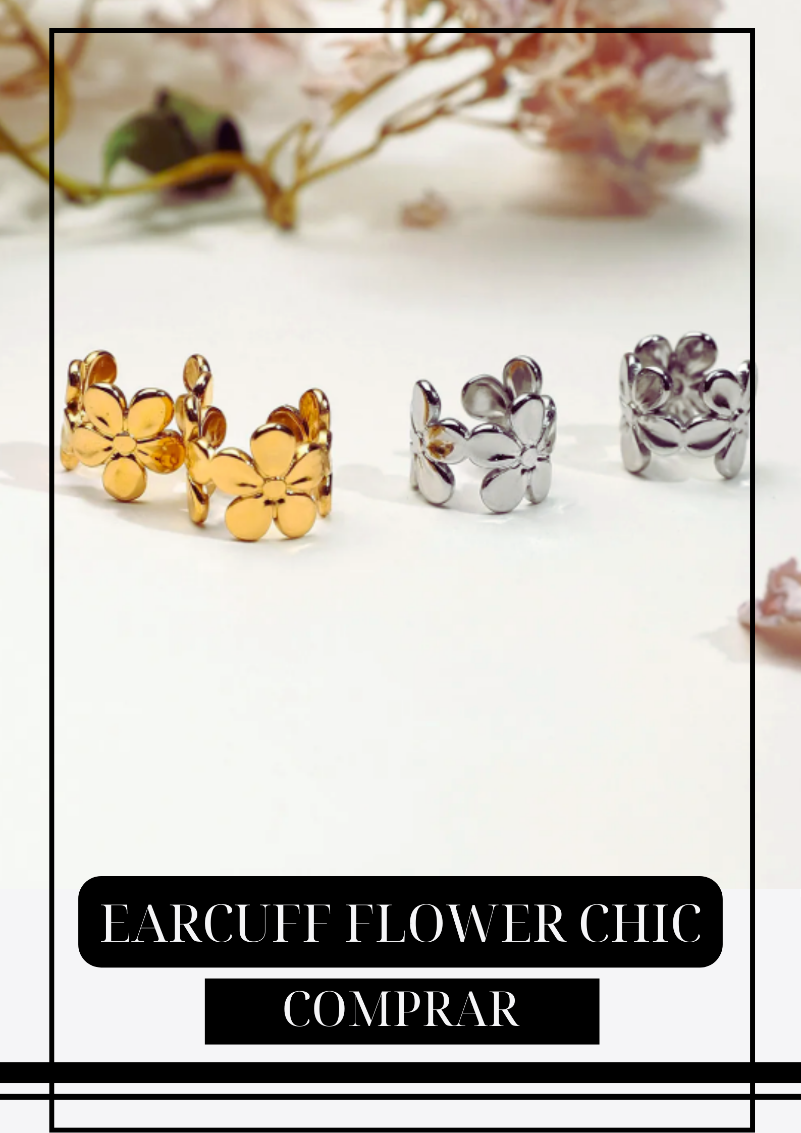 Ear Cuff Flower Chic Dorado