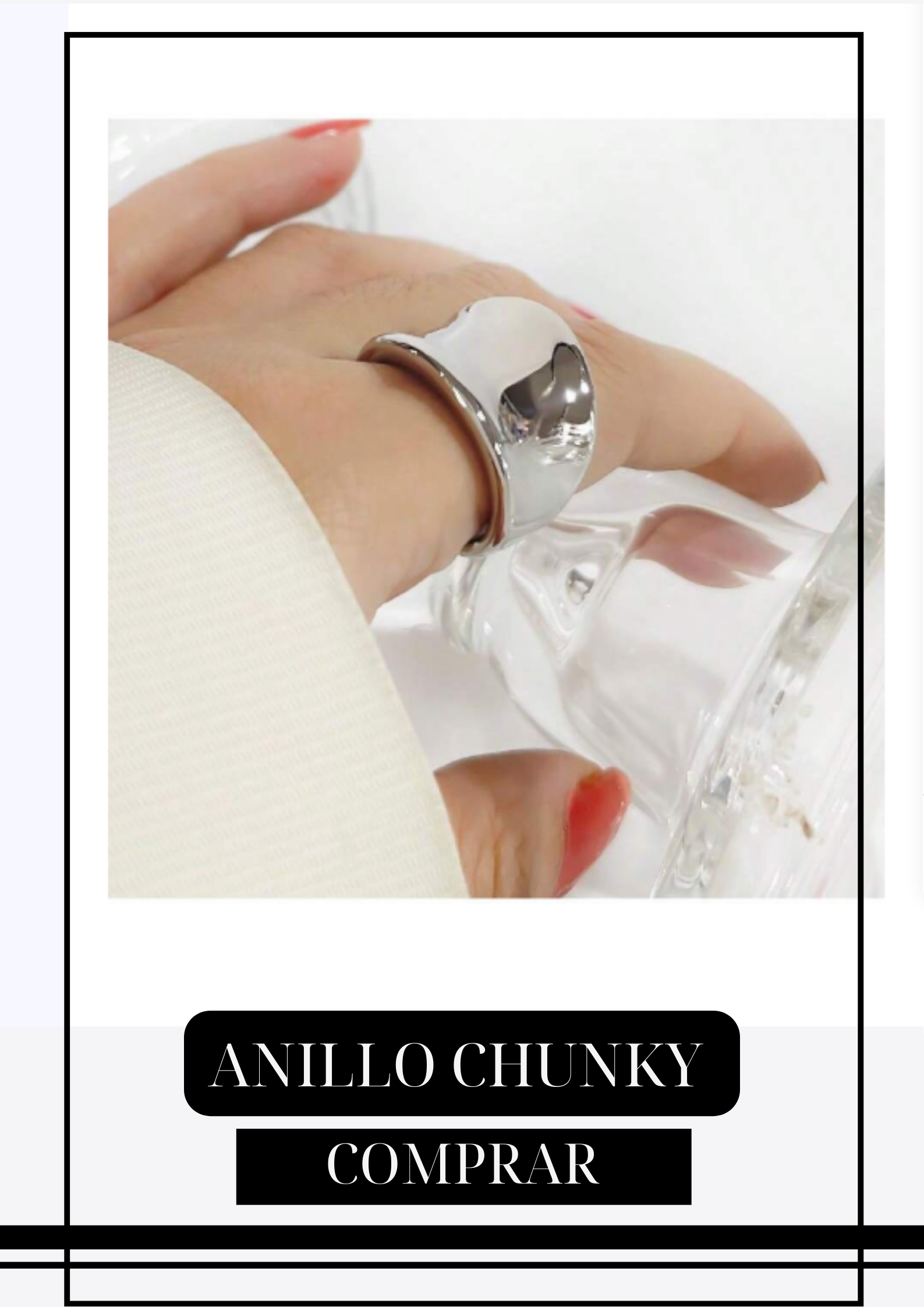 Anillo Chunky Silver Talla 8