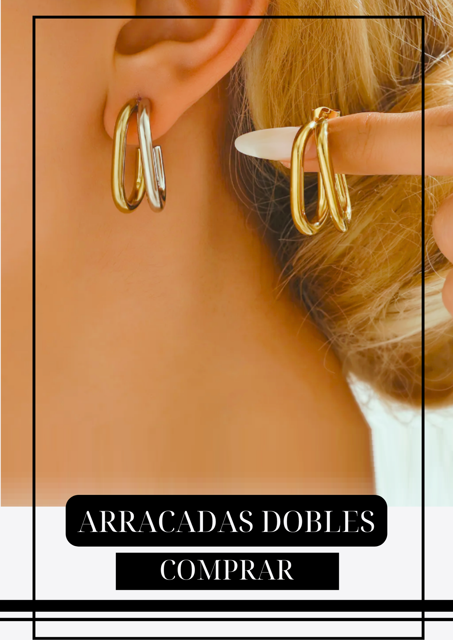 Arracadas Doble Doradas