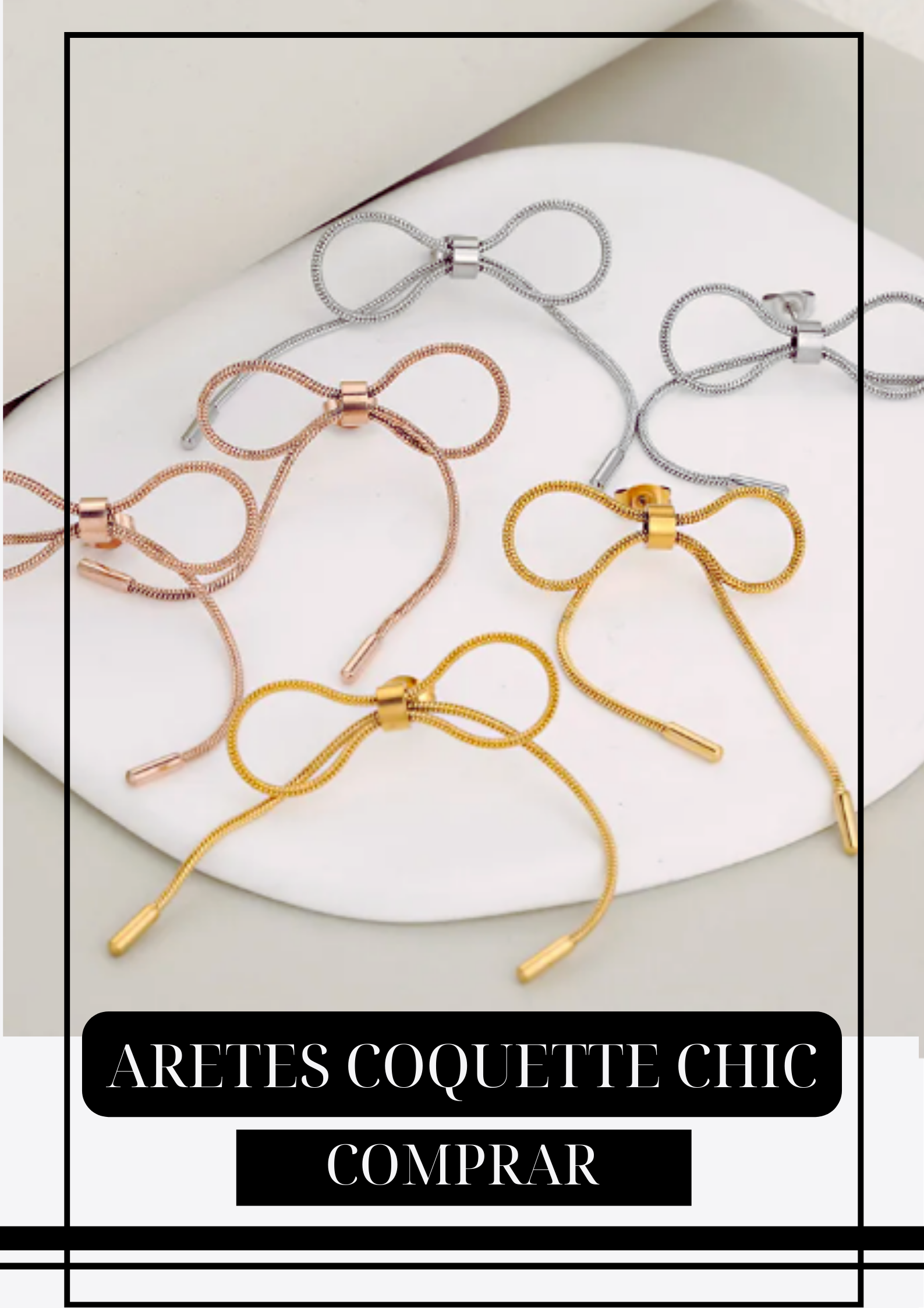 Aretes Coquette Chic Plateados