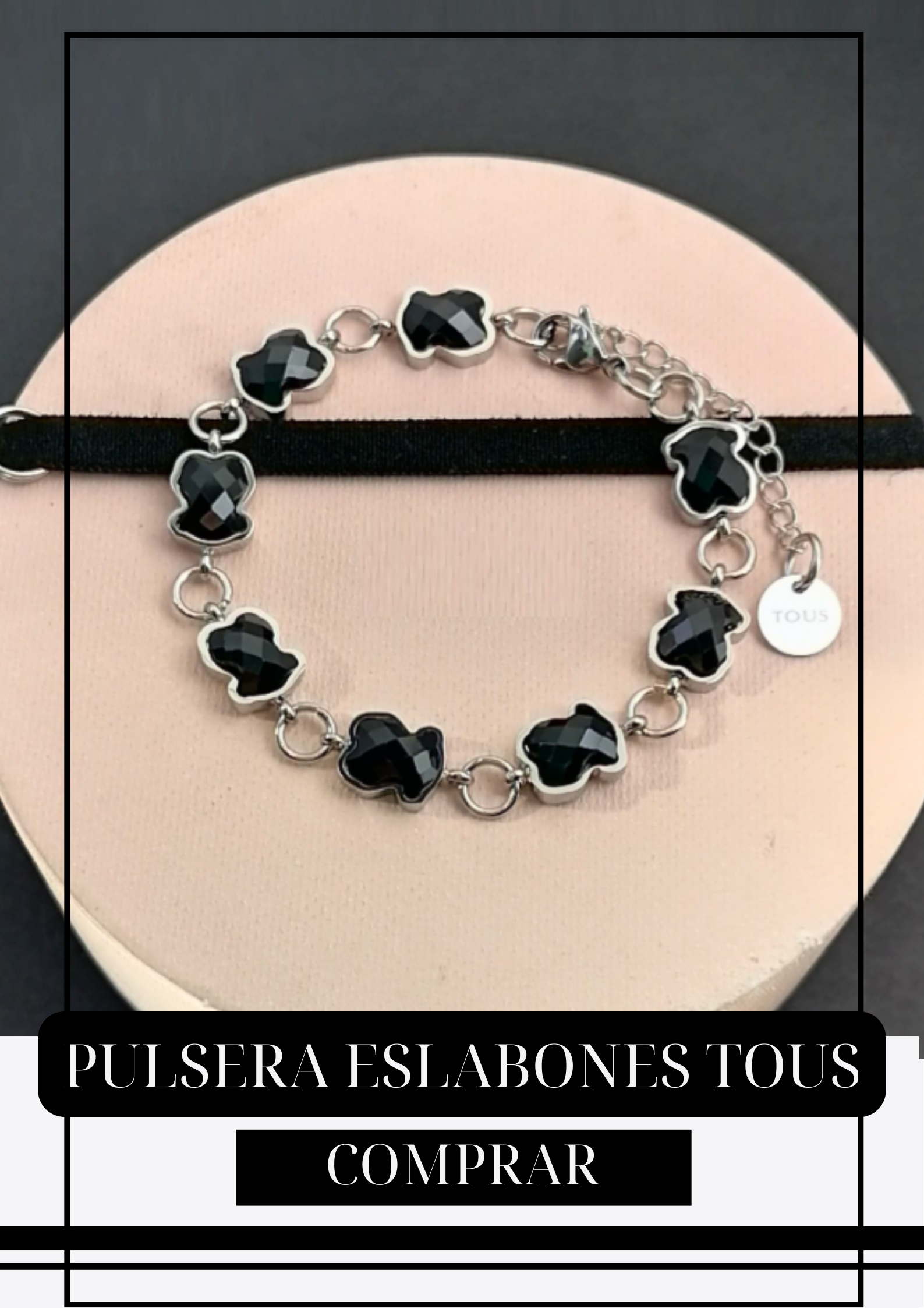 Pulsera Eslabones Black Silver