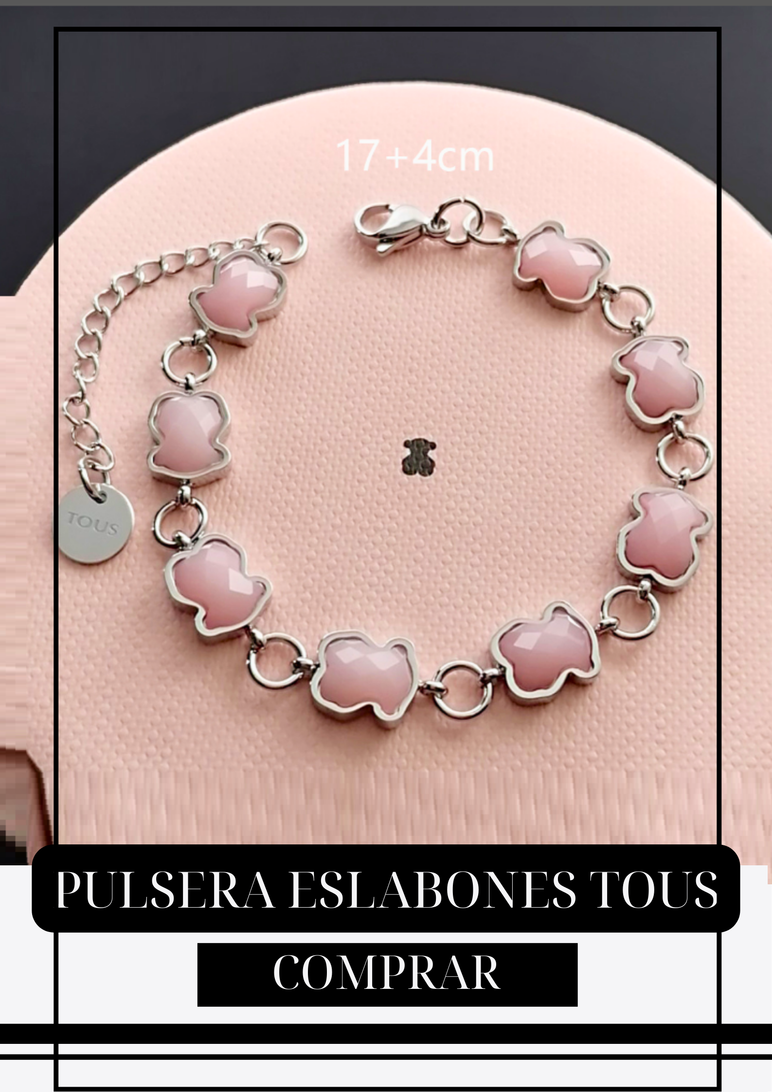 Pulsera Eslabones Pink Silver