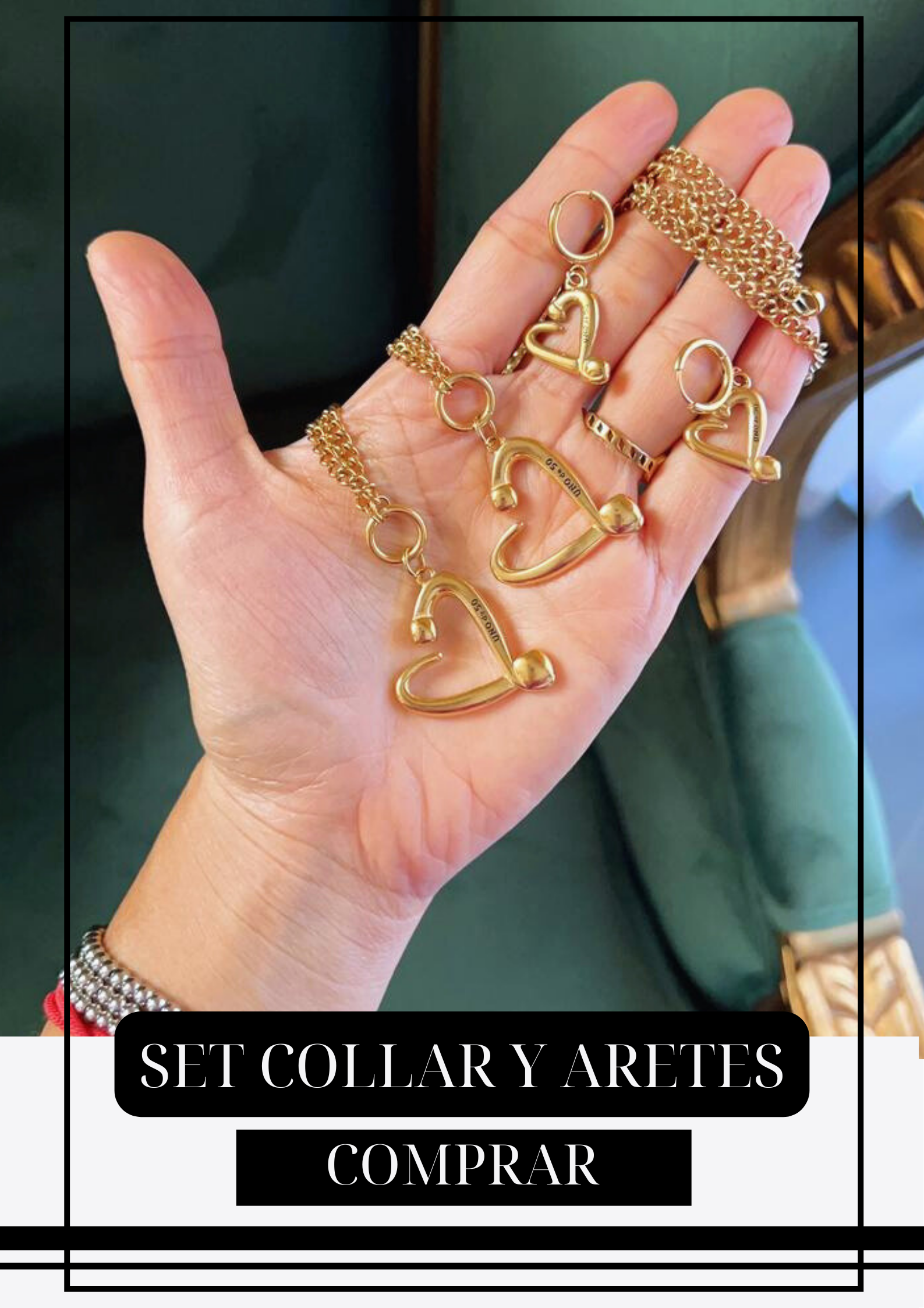 SET CORAZONES GOLD