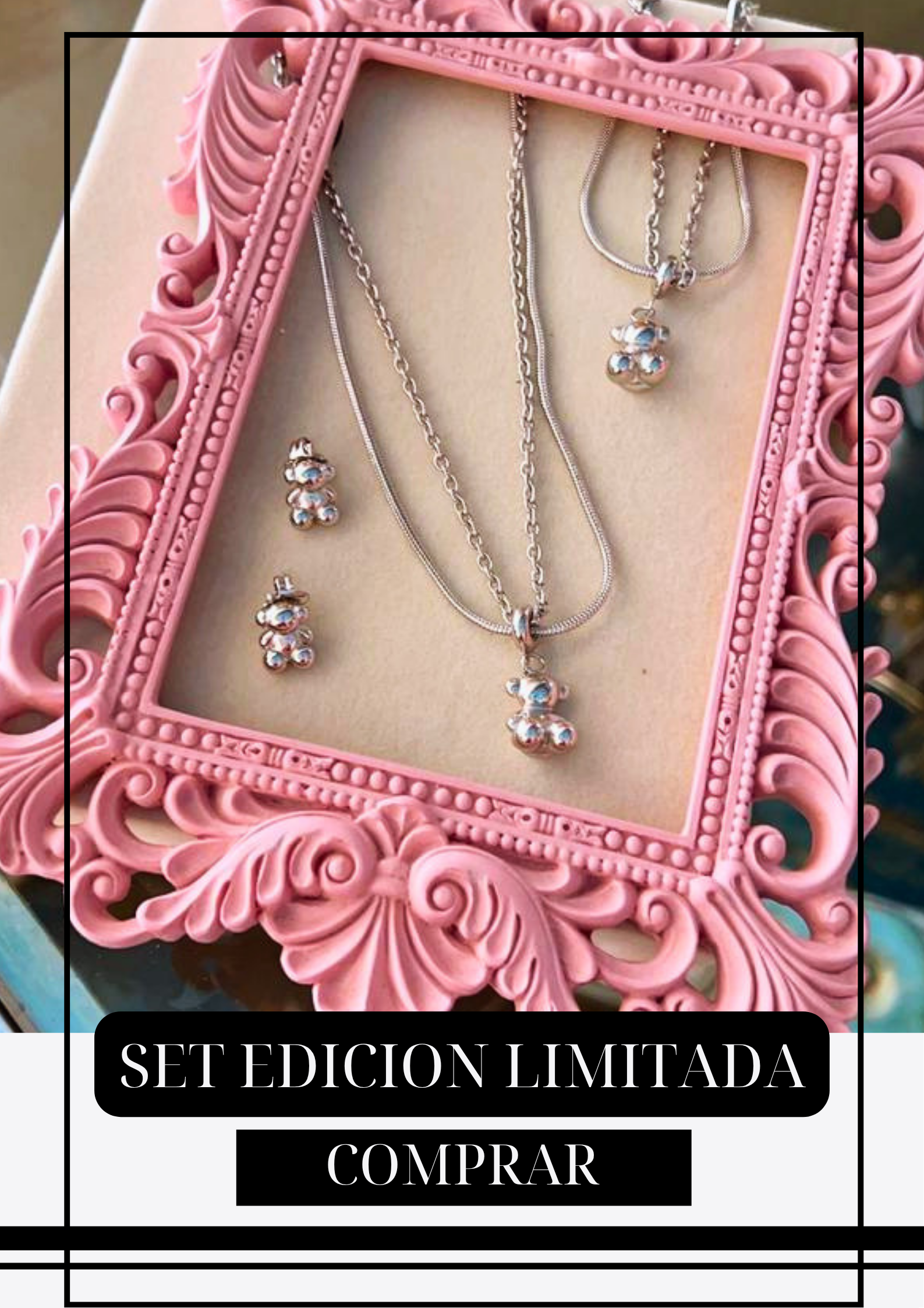 SET: Collar y Pulsera Doble Ositos