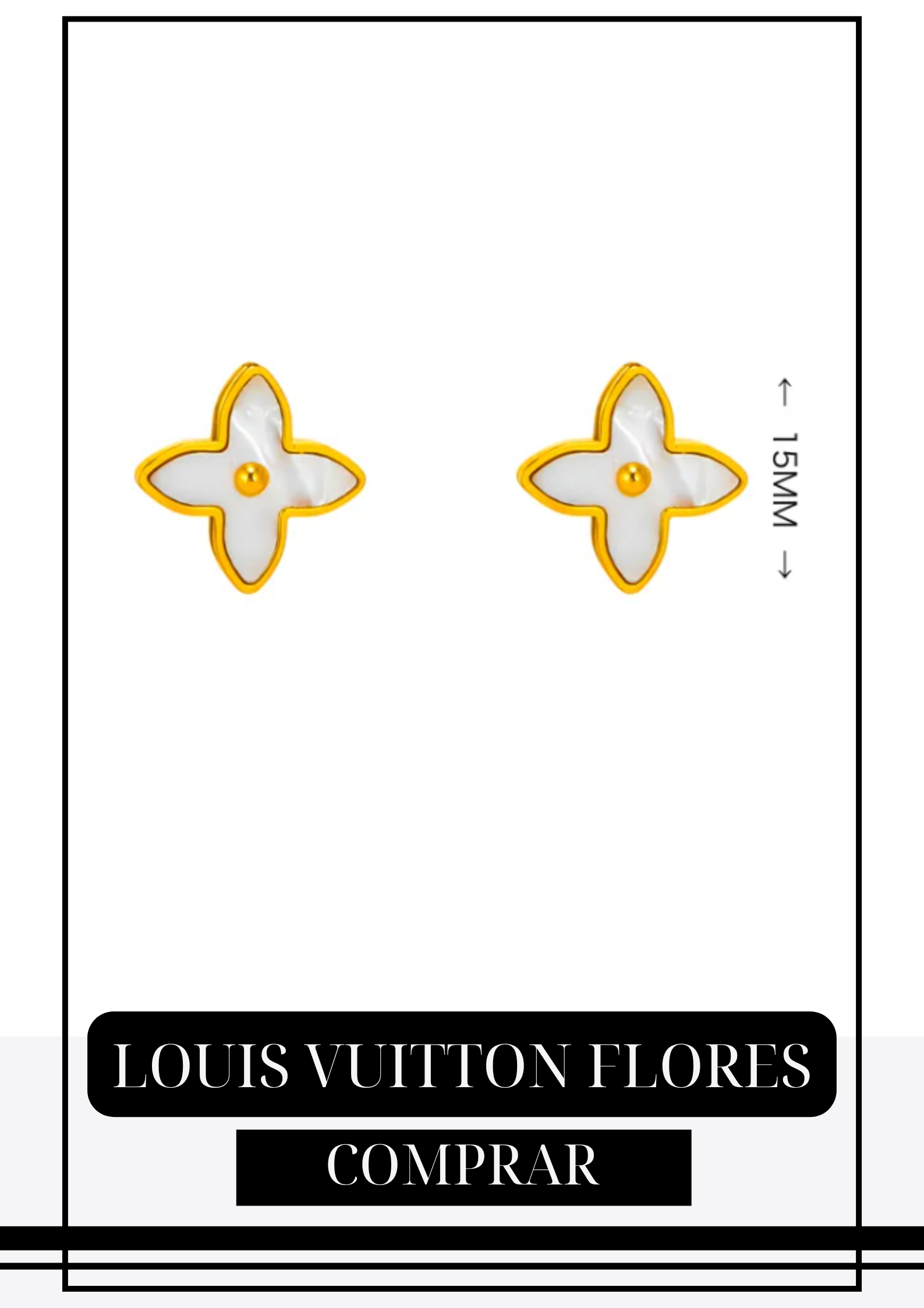 Aretes LV Flores Doradas