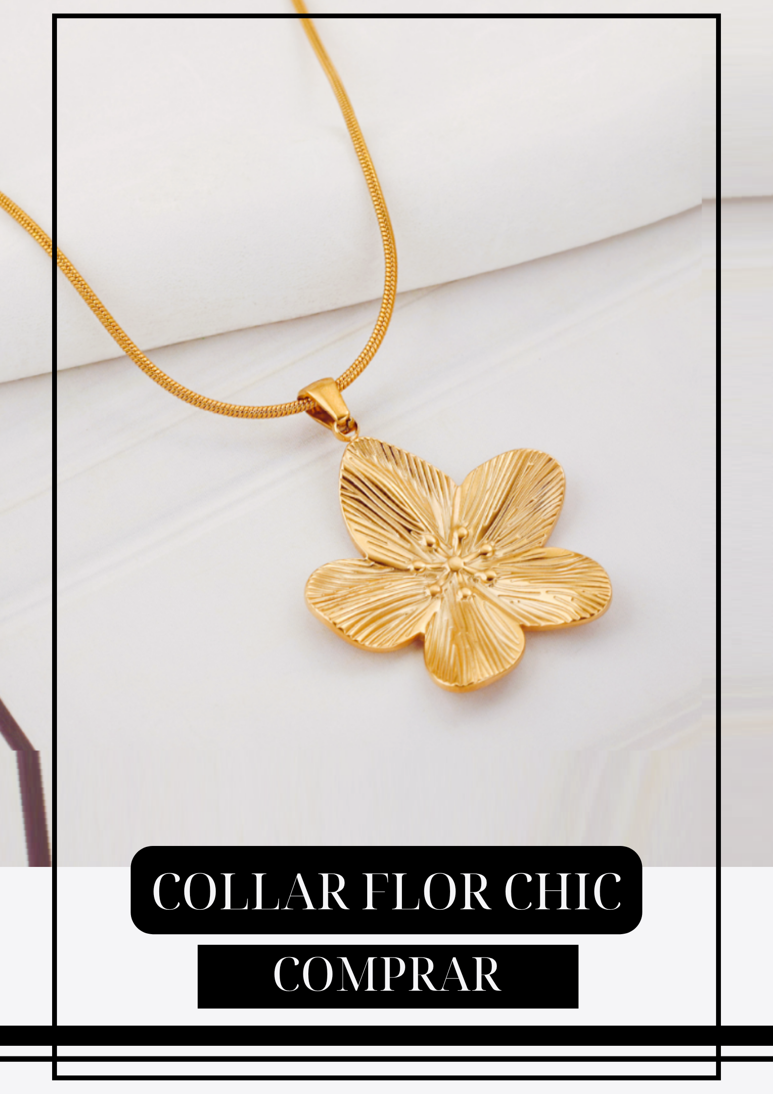 Collar Flor Chic Dorada