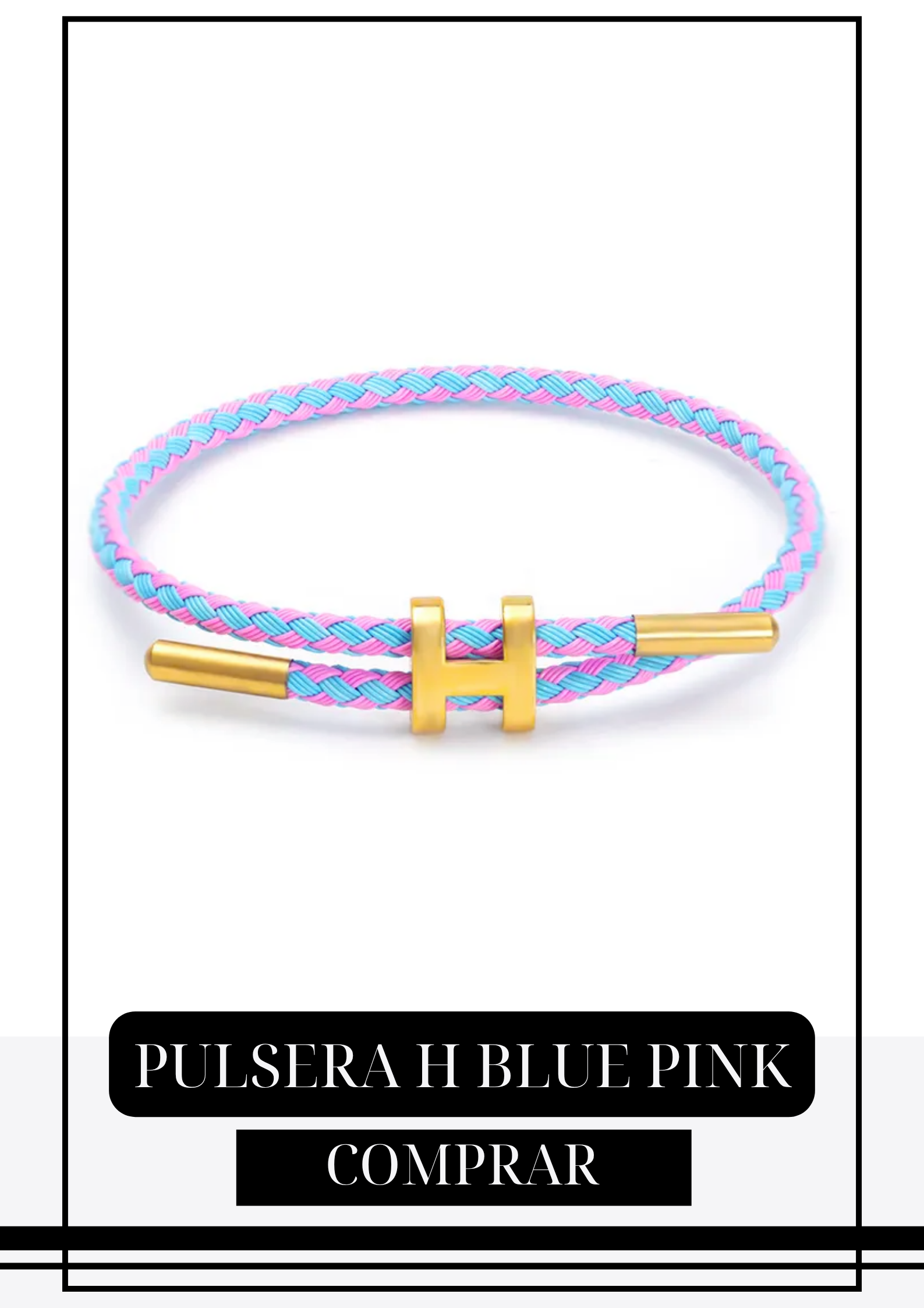 Pulsera H Blue Pink