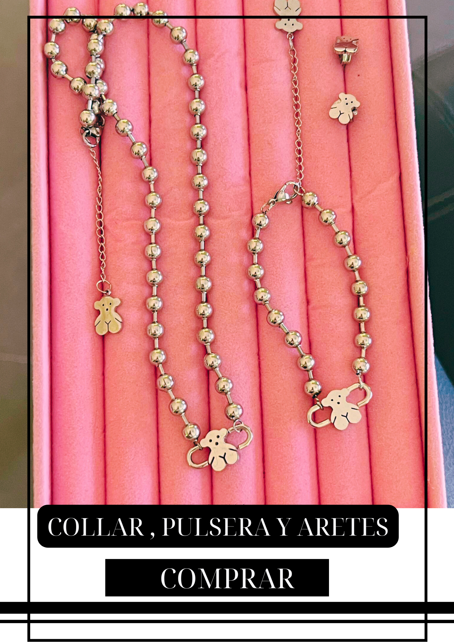 Set Osito Sugar Plateado
