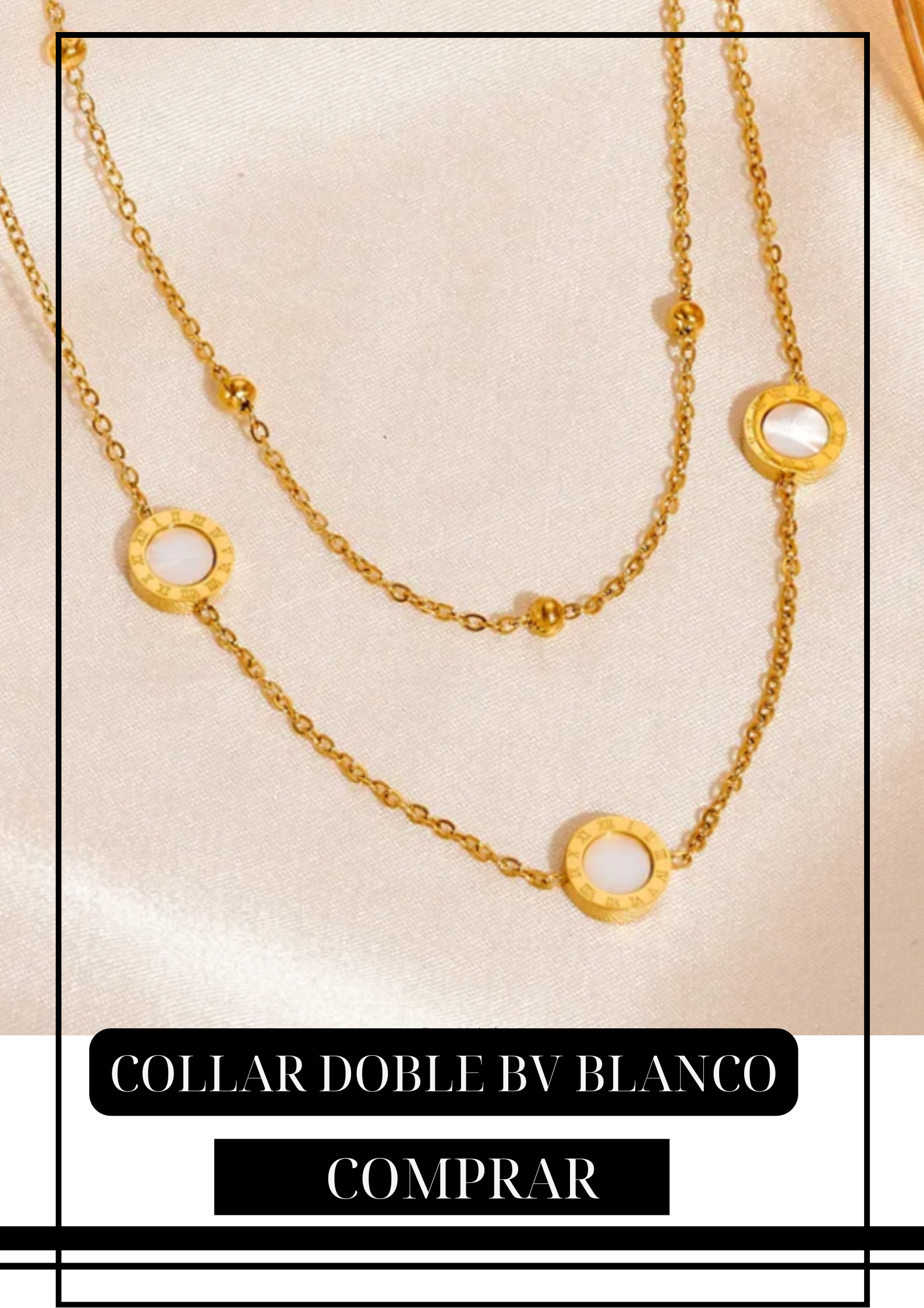 Collar Doble Bv Blanco