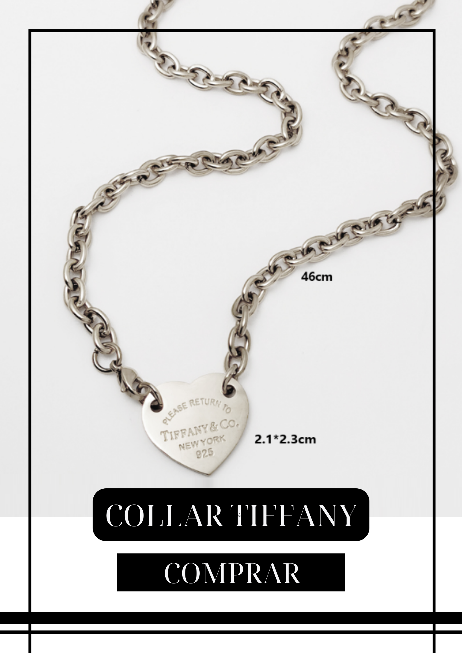 Collar Heart Tiff Plateado