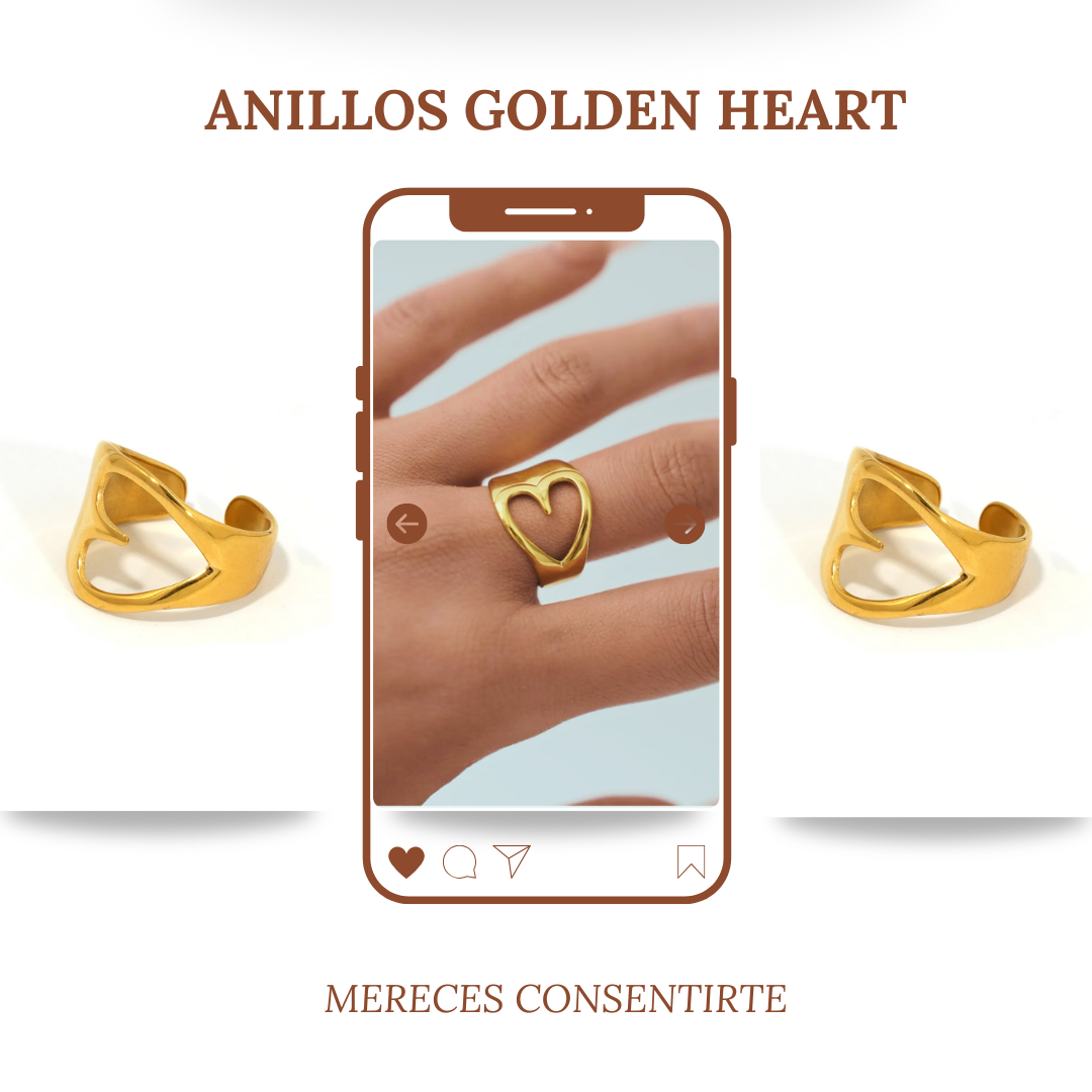 Anillo Golden Heart Ajustable