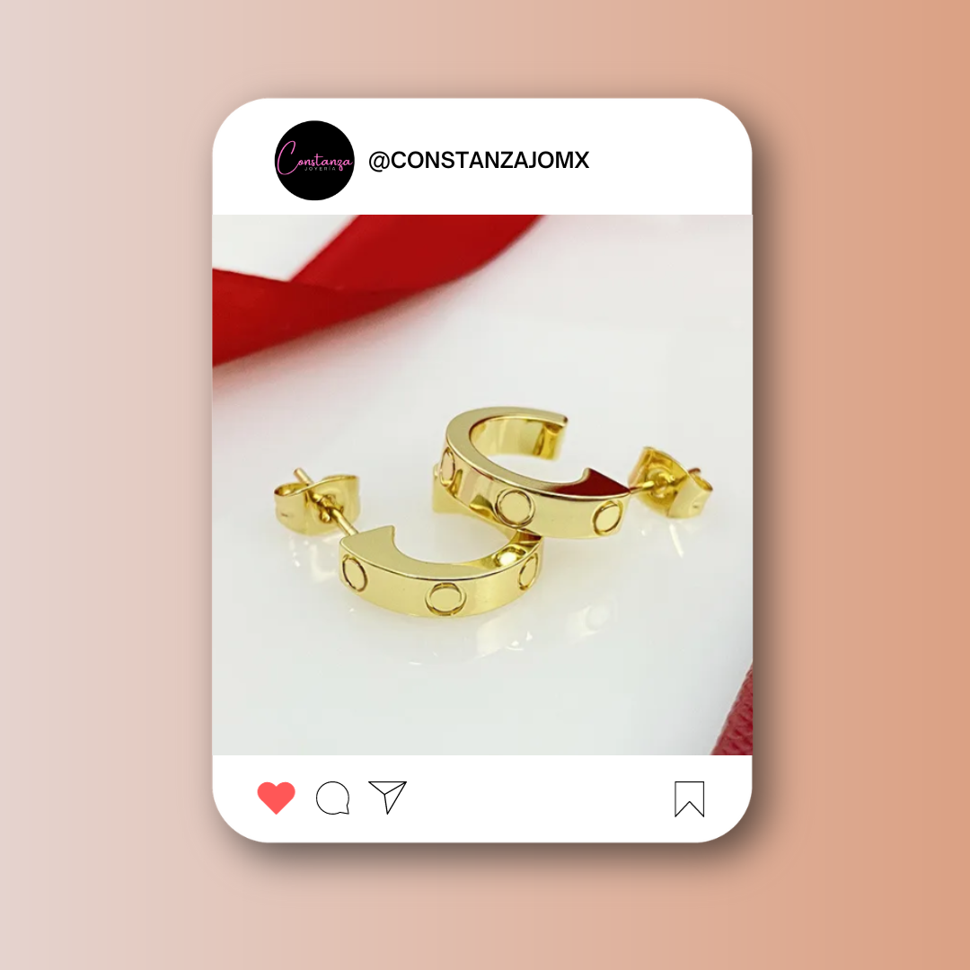 Arracadas LOVE Doradas