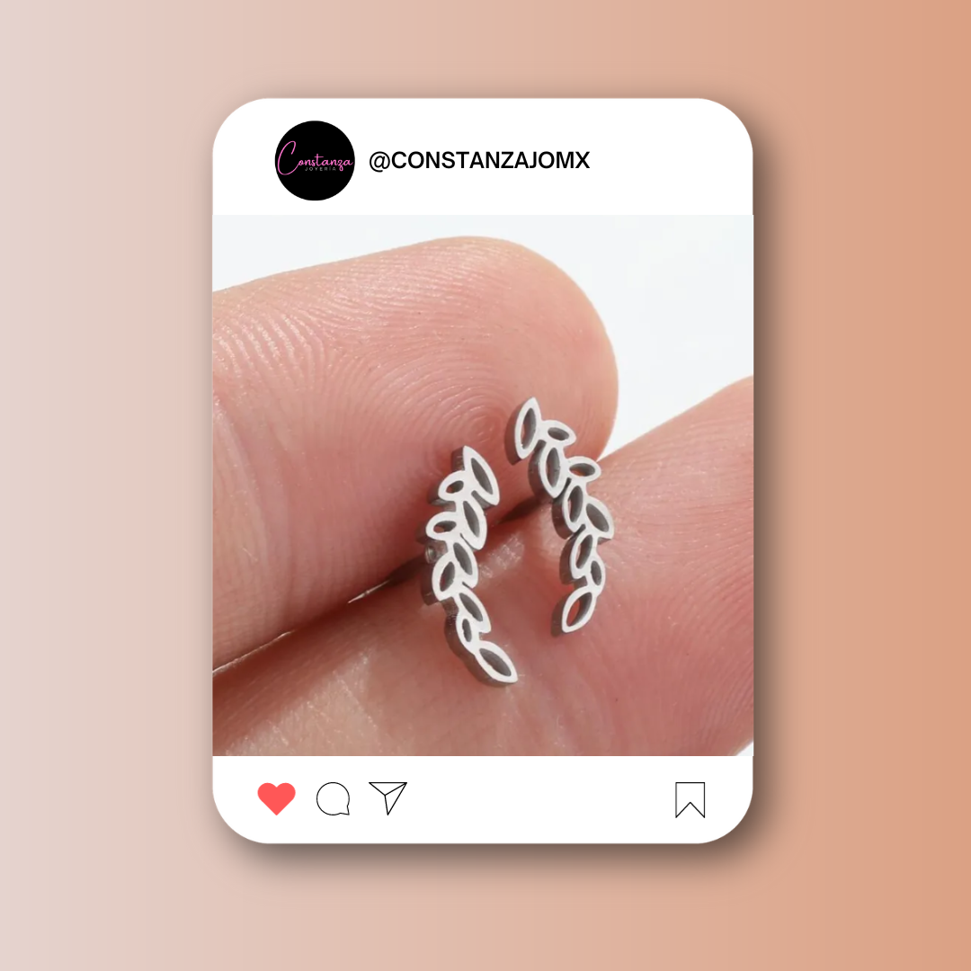 Aretes Hojitas Boho Plata