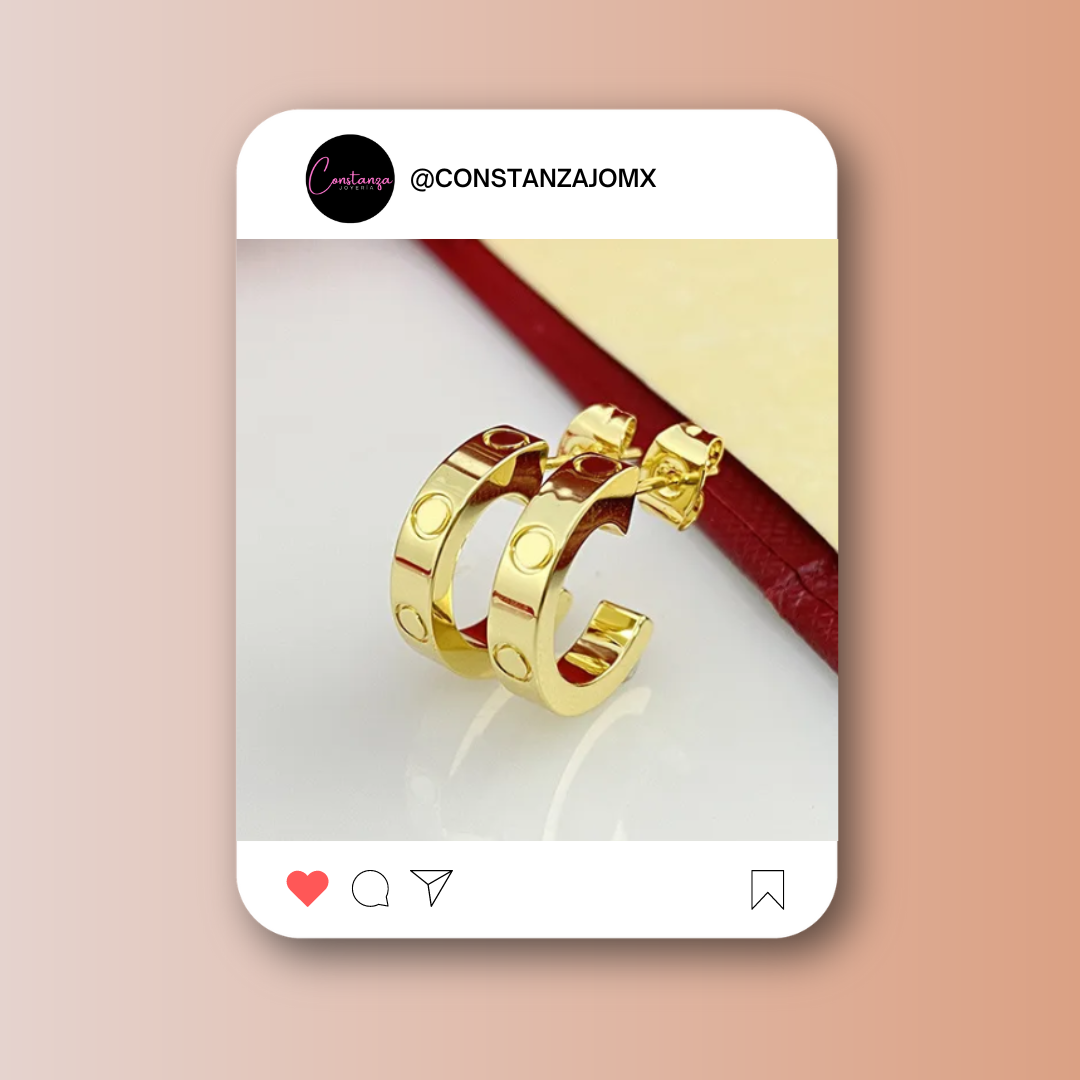 Arracadas LOVE Doradas