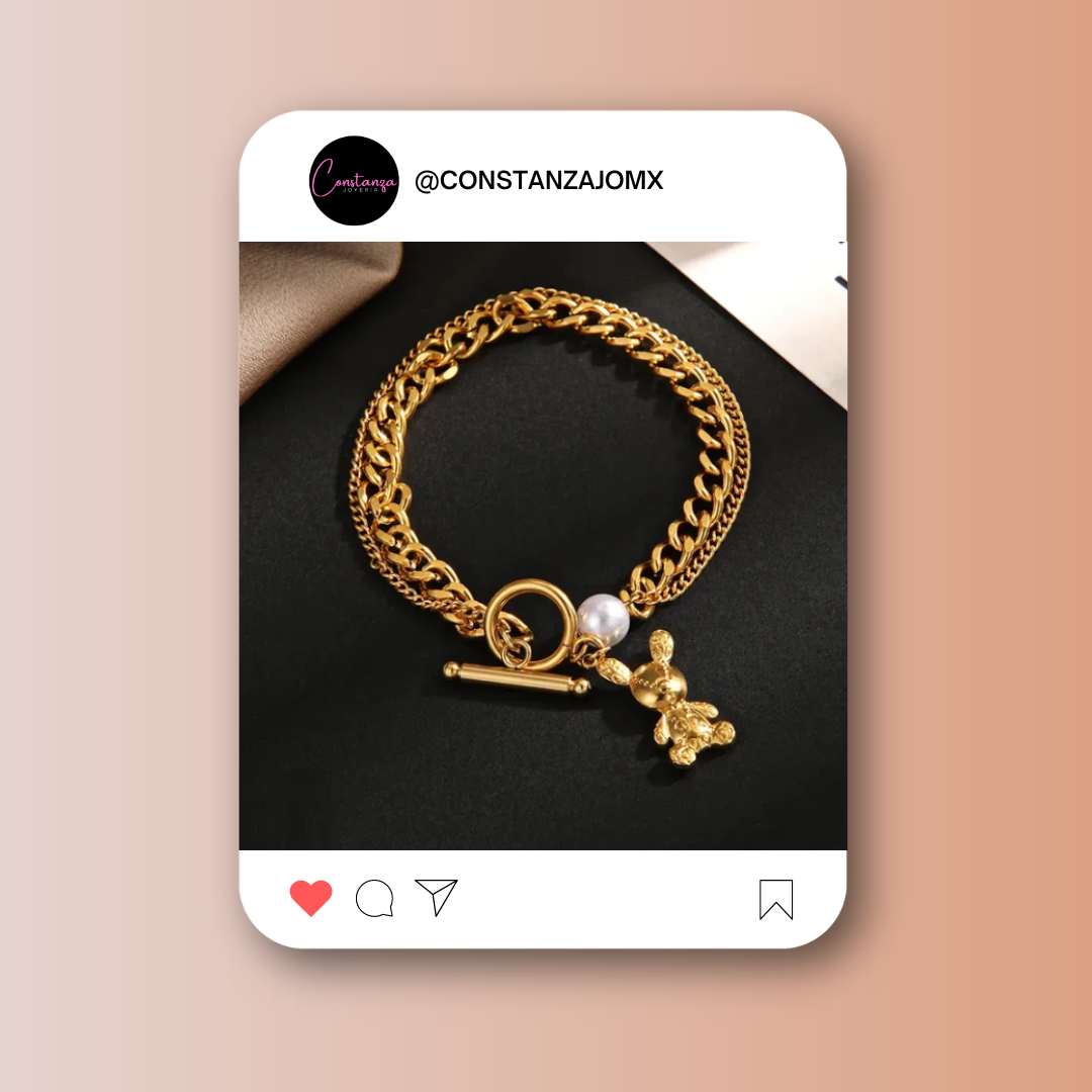 Pulsera Doble Cadena Bunny