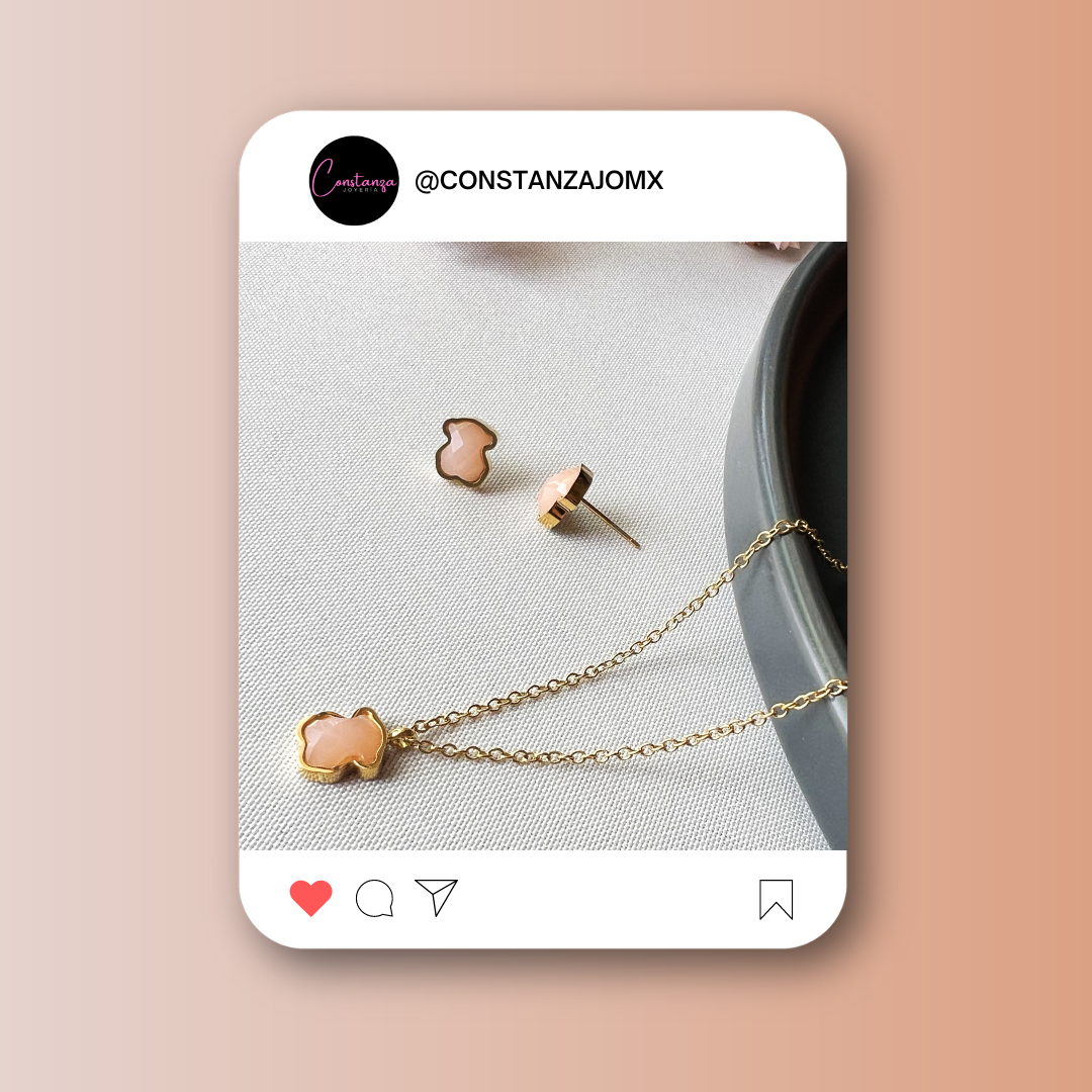 SET: Mini Ositos Pink Dorado