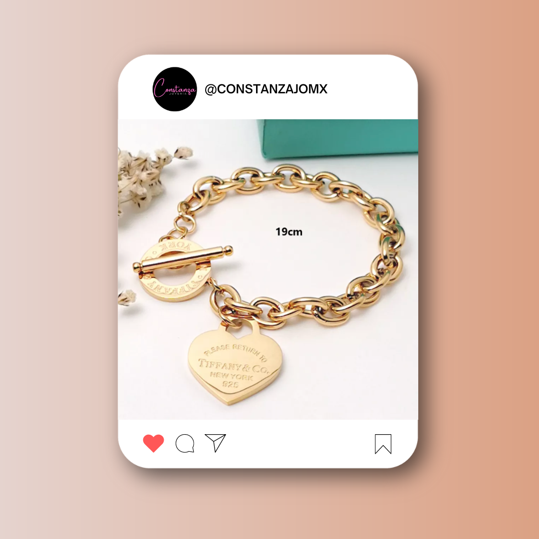 Pulsera Clásica Heart Dorada