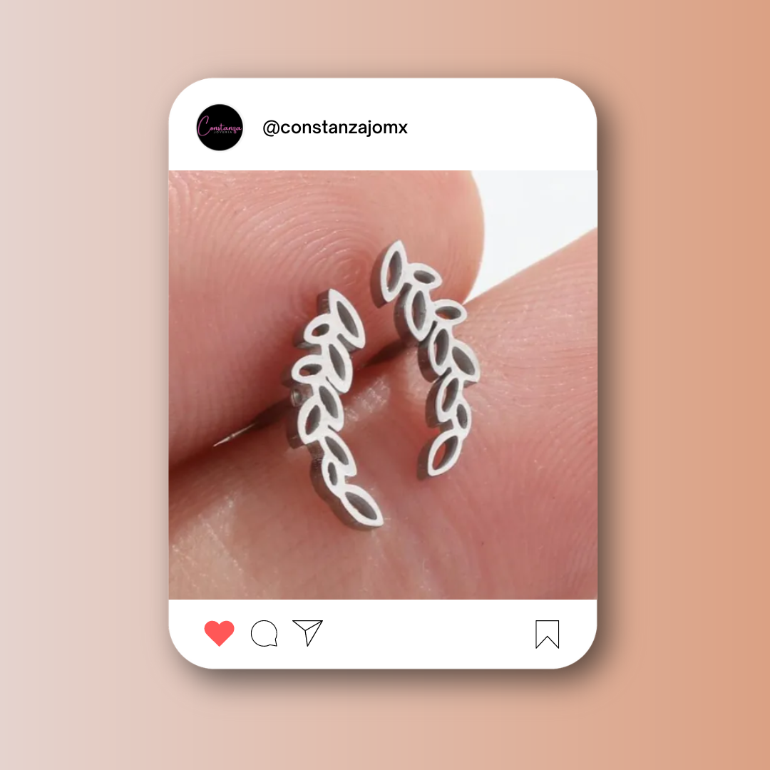 Aretes Hojitas Boho Plata