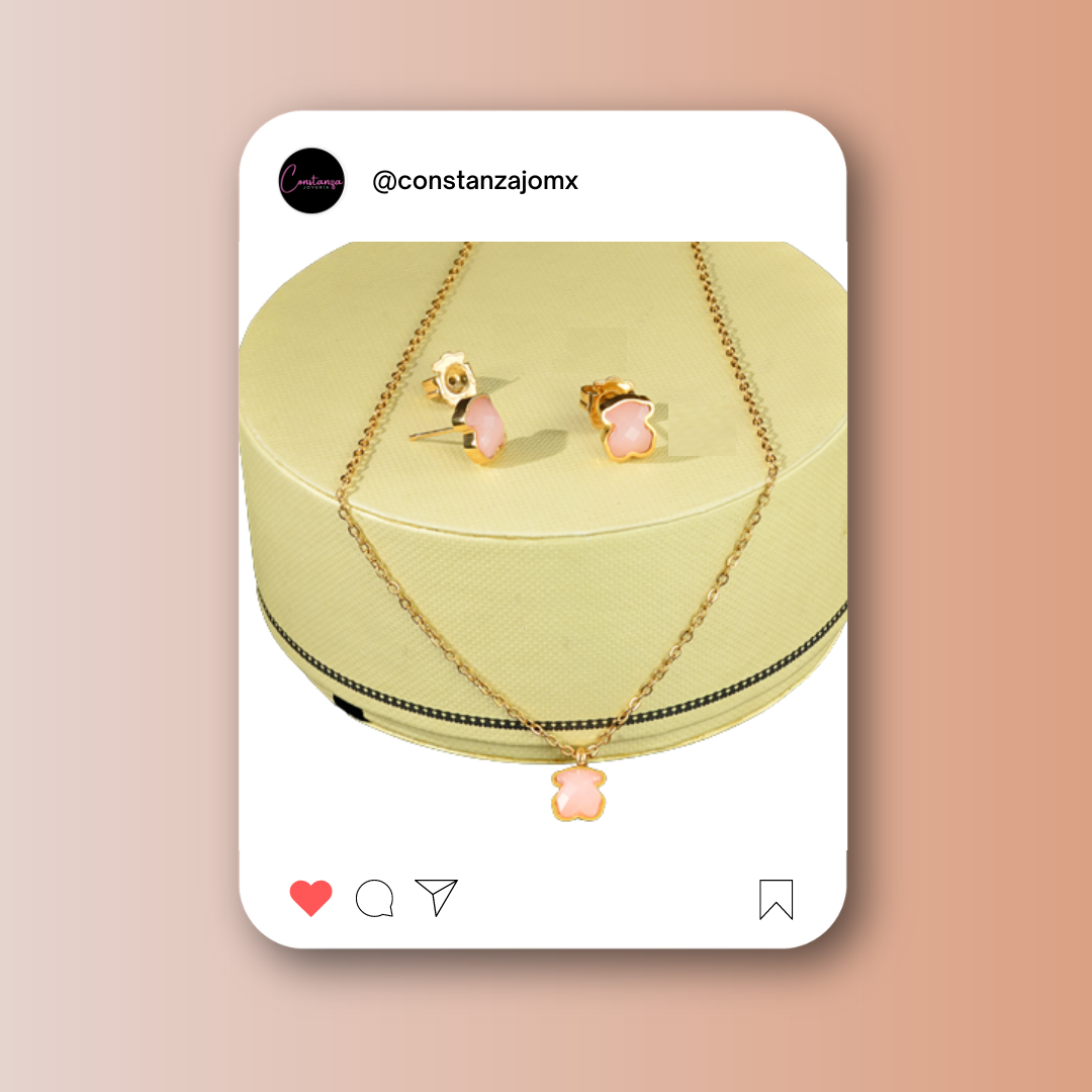 SET: Mini Ositos Pink Dorado