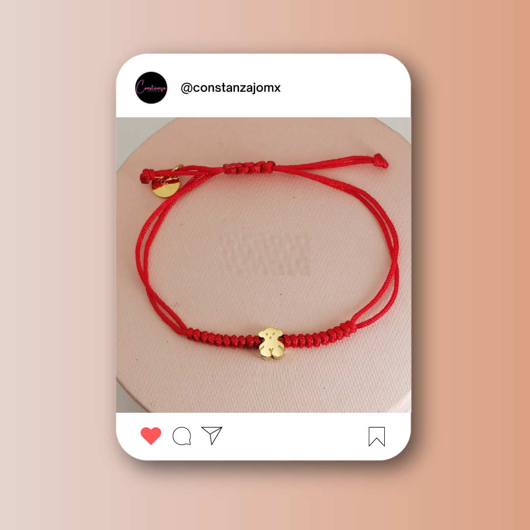 Pulsera Ajustable Hilo Rojo Osito