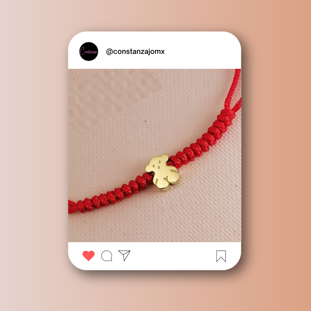 Pulsera Ajustable Hilo Rojo Osito