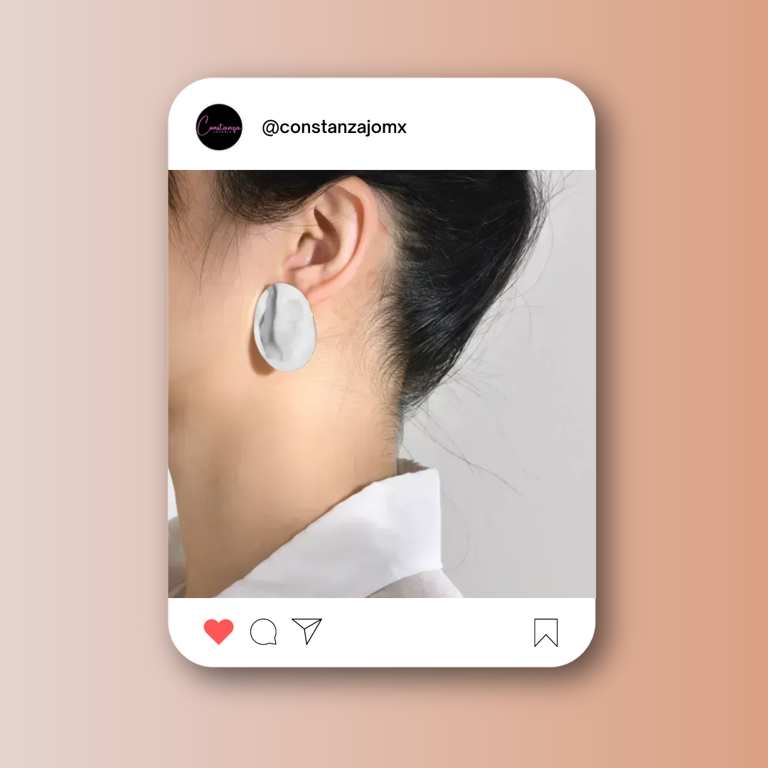 Aretes Maxi Planos Plateados