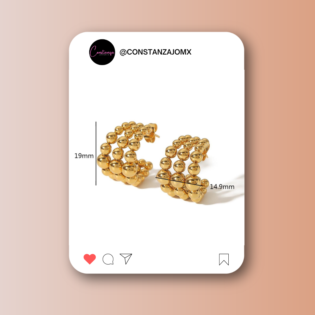 Arracadas Triples Doradas