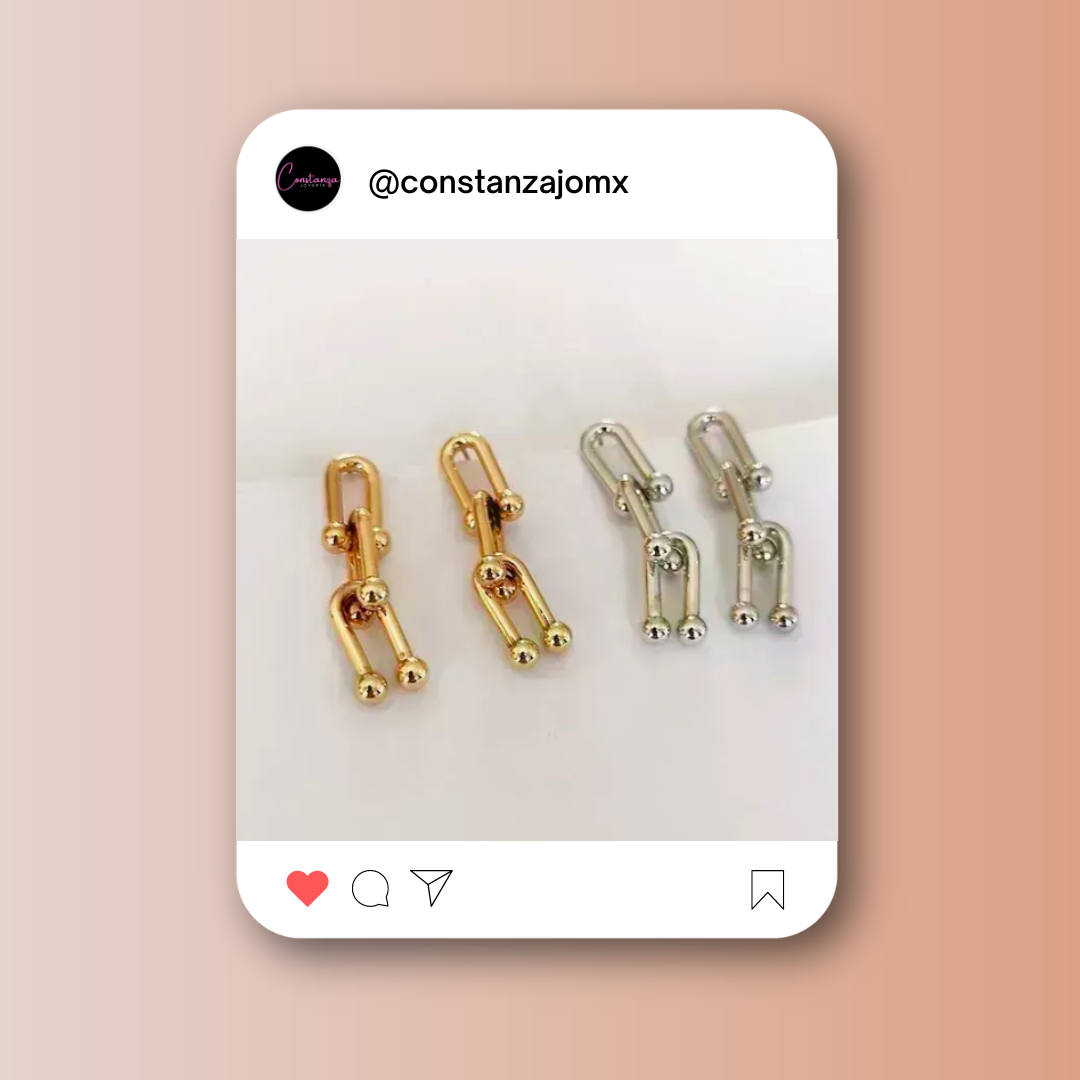 Aretes Manifiesto Largos Plateados