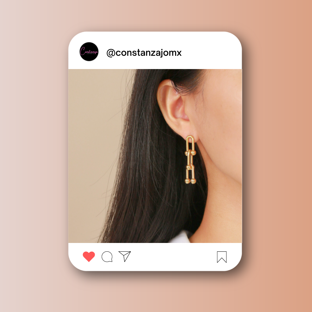 Aretes Manifiesto Largos Dorados