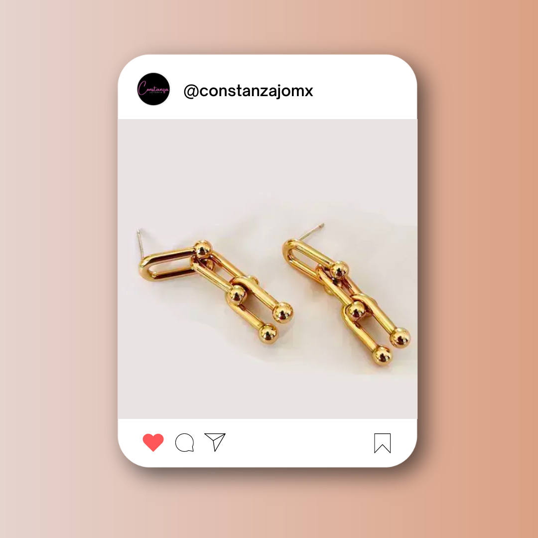 Aretes Manifiesto Largos Dorados