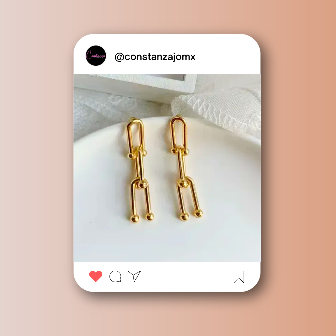 Aretes Manifiesto Largos Dorados