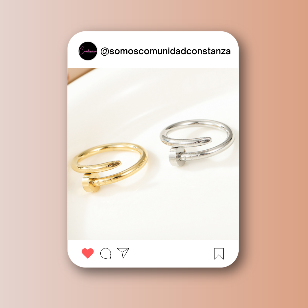 Anillo Clavo Dorado Talla 7