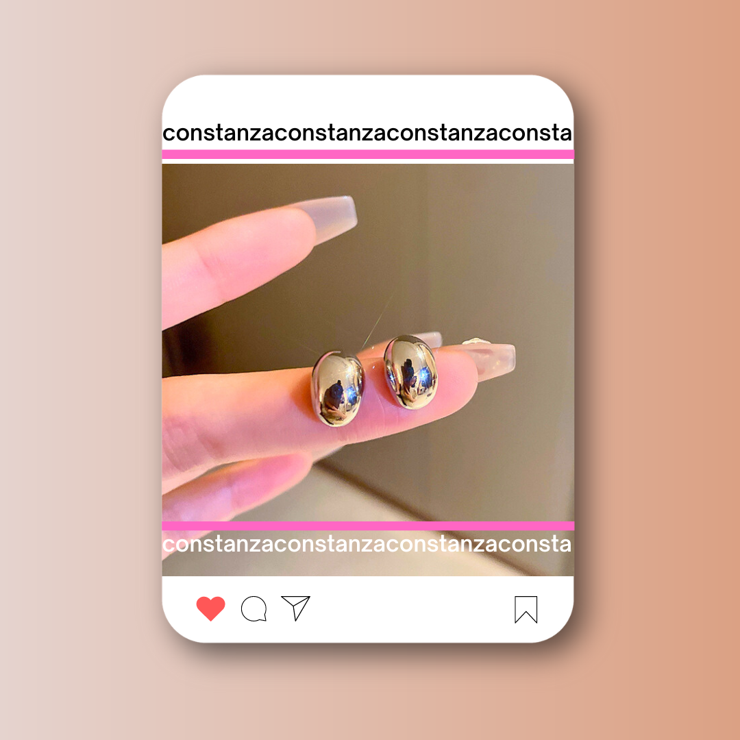 Aretes Mini Chunky Plateados