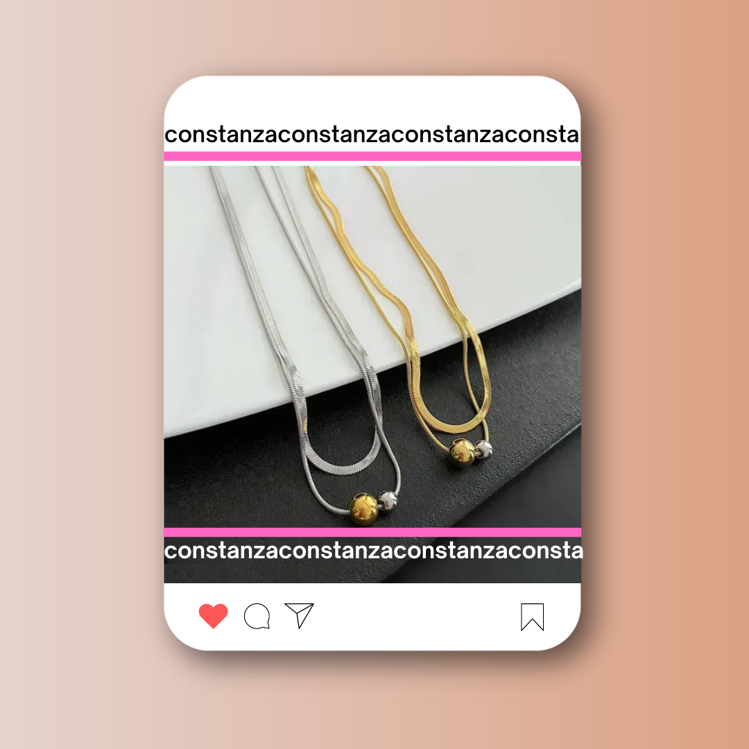 Collar Doble Sweet Plata