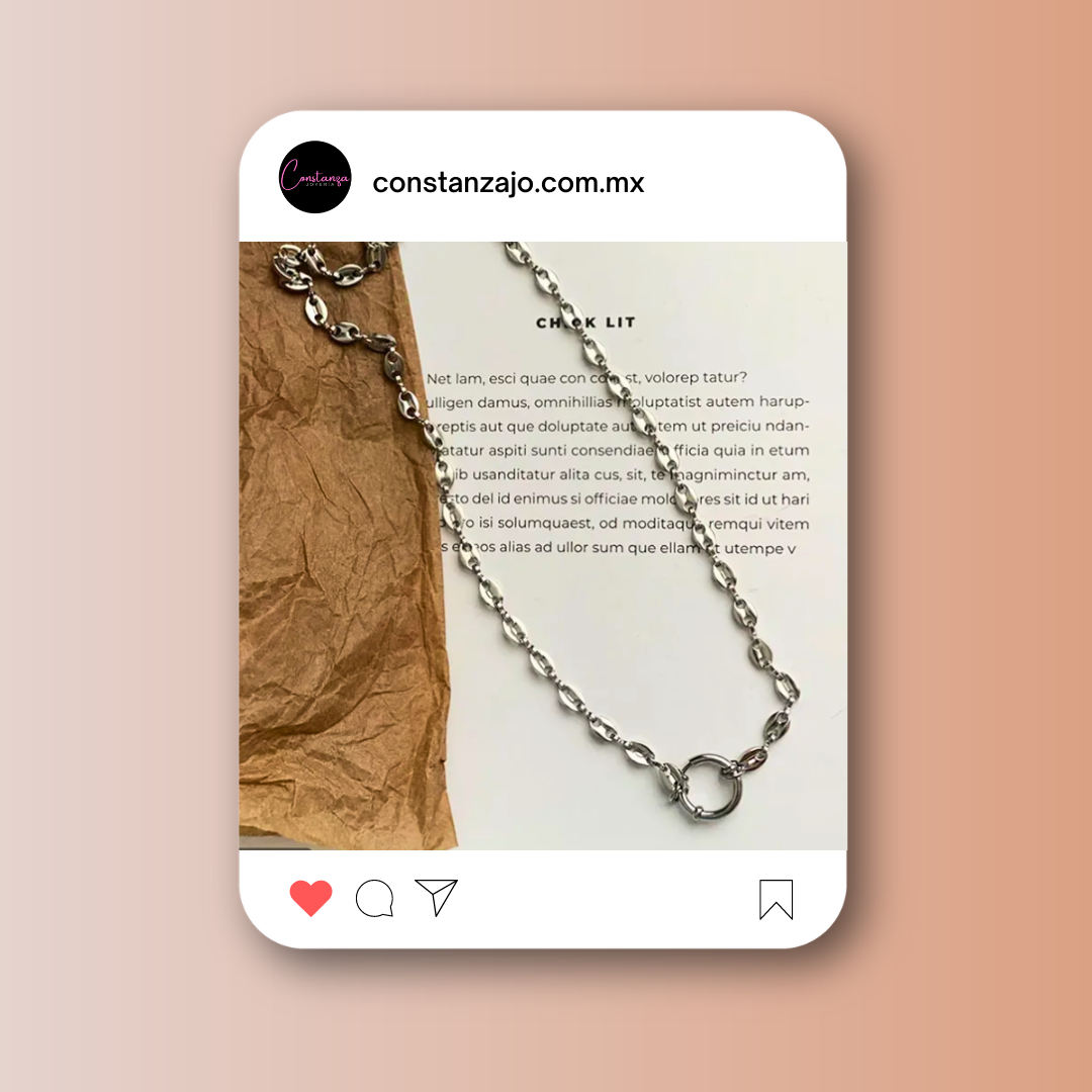 Collar Eslabones Plateado